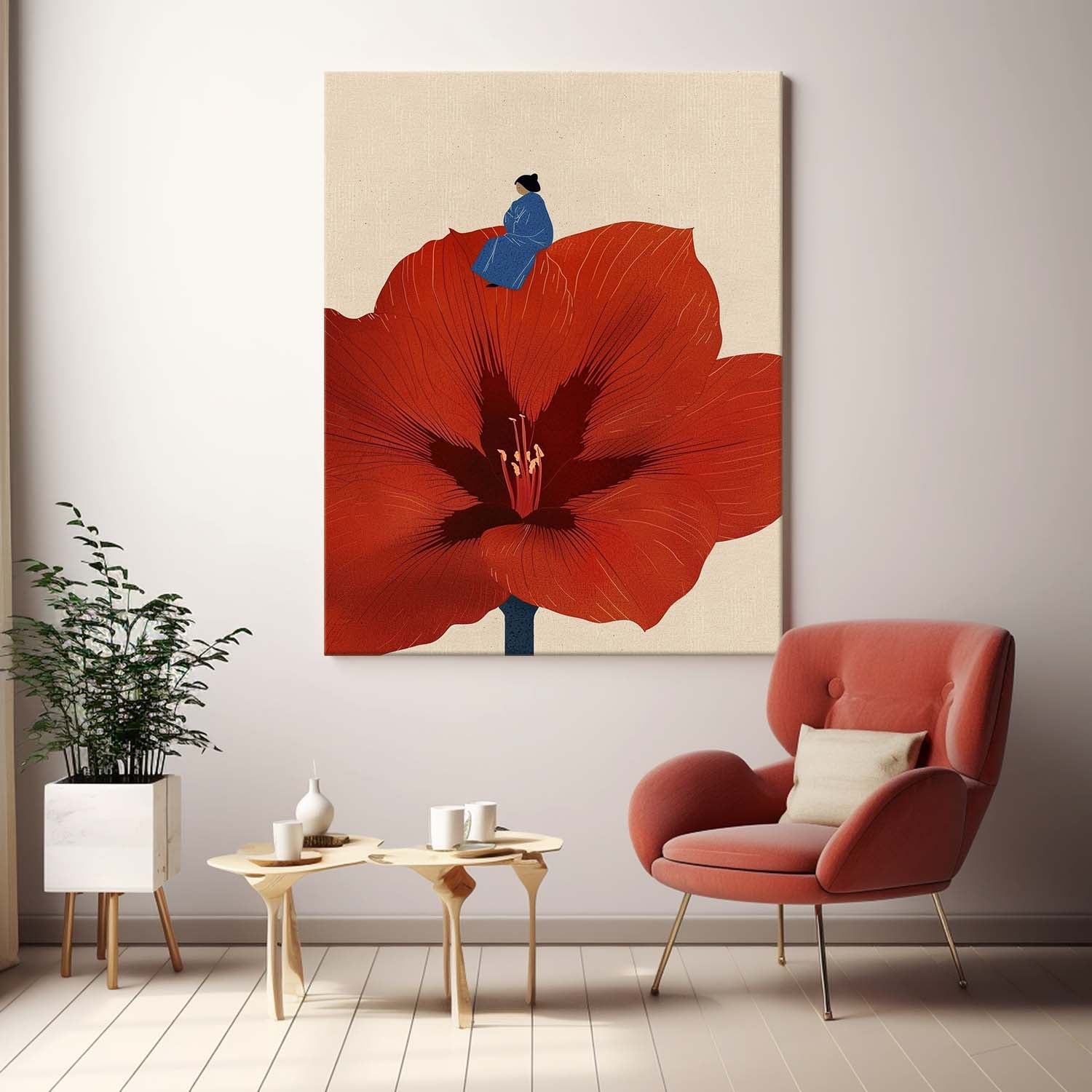 Wall Art People Oriental Surreal Floral Elegant
