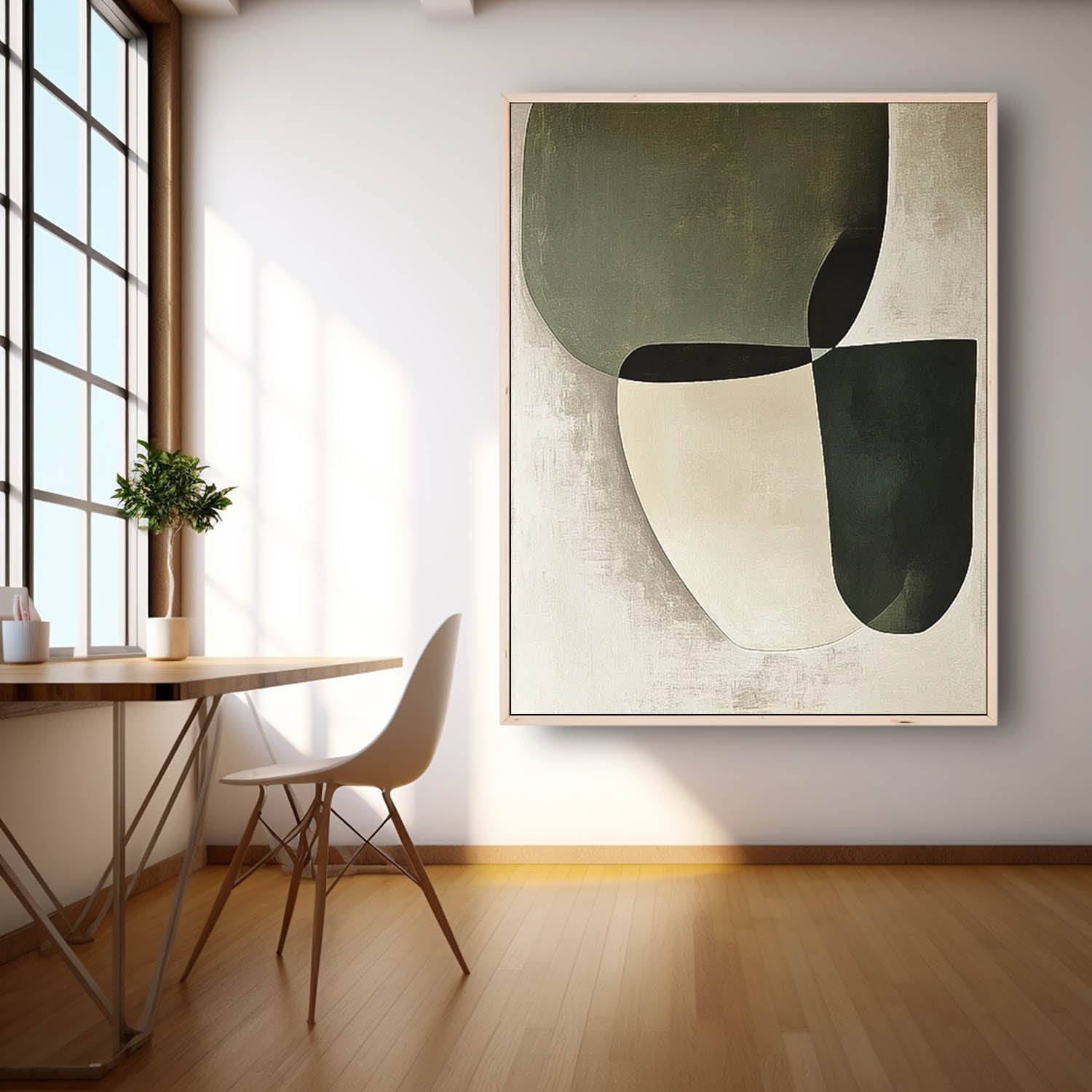 Wall Art Minimalist Retro Neutral Color Block