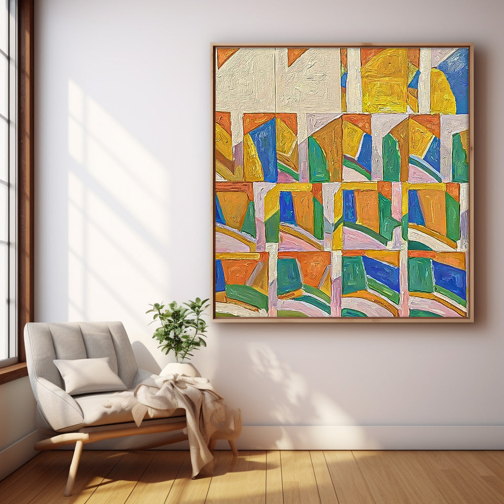 Wall Art Abstract Maximalist Color Block Grid
