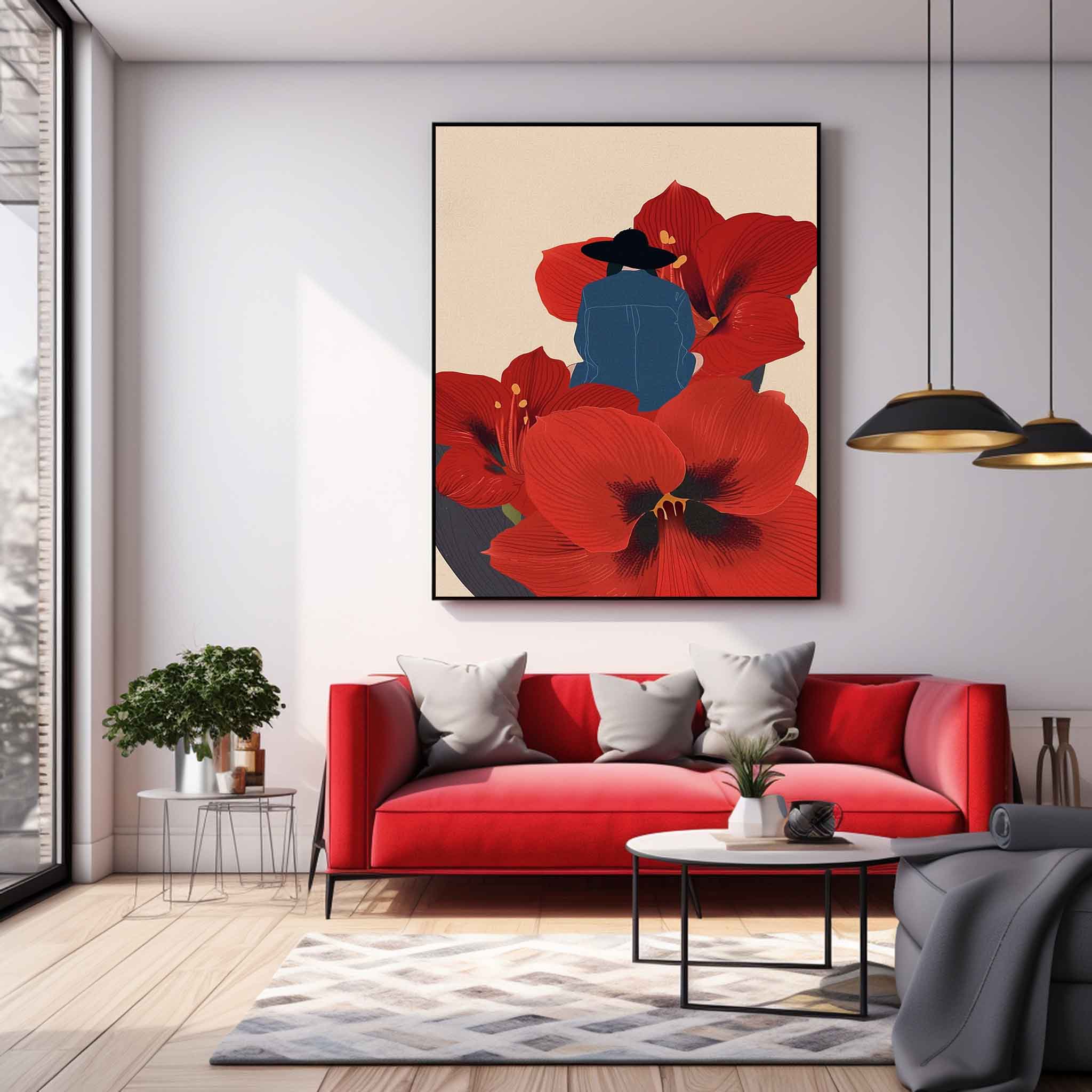 Wall Art People Modern Abstract Oversized Floral