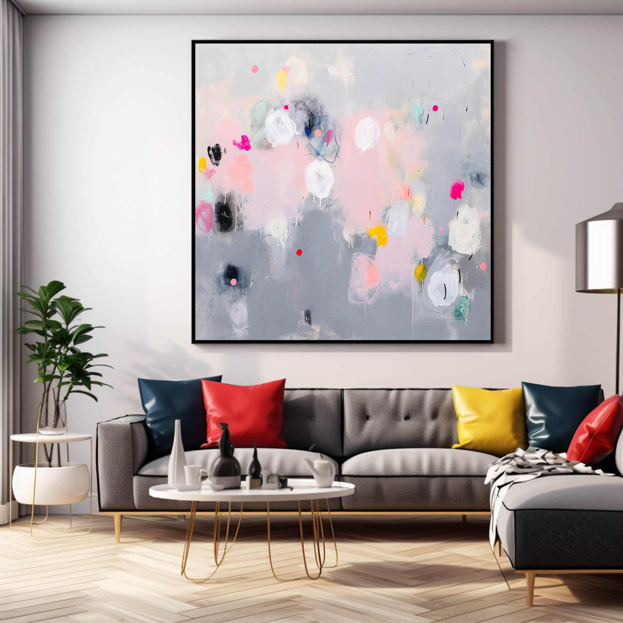 Wall Art Expressionist Abstract Organic Colorful