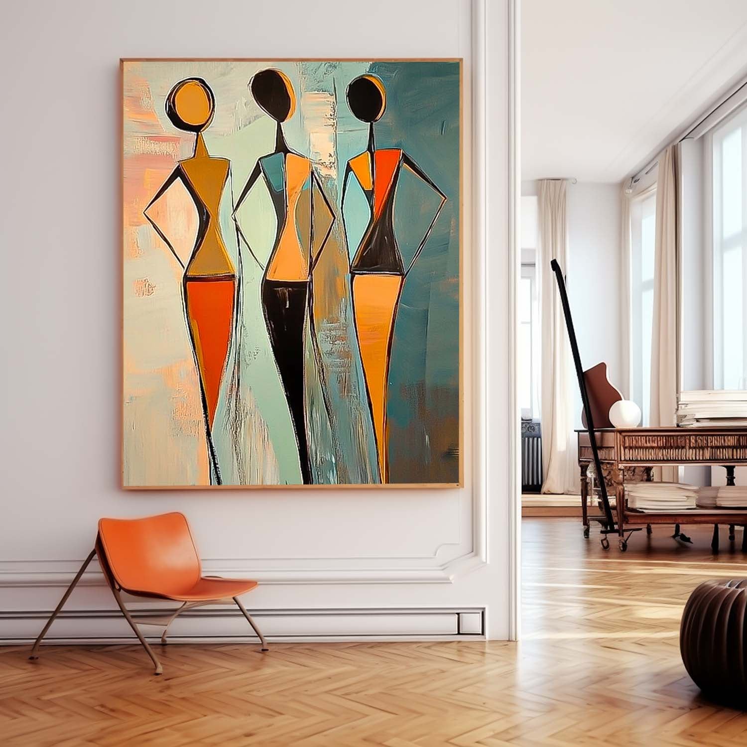 Wall Art People Minimalist Geometric Figure