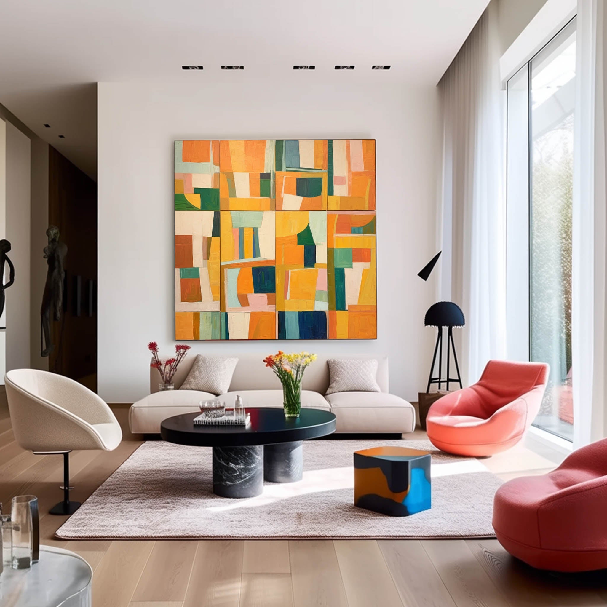Wall Art Abstract Geometric Irregular Block