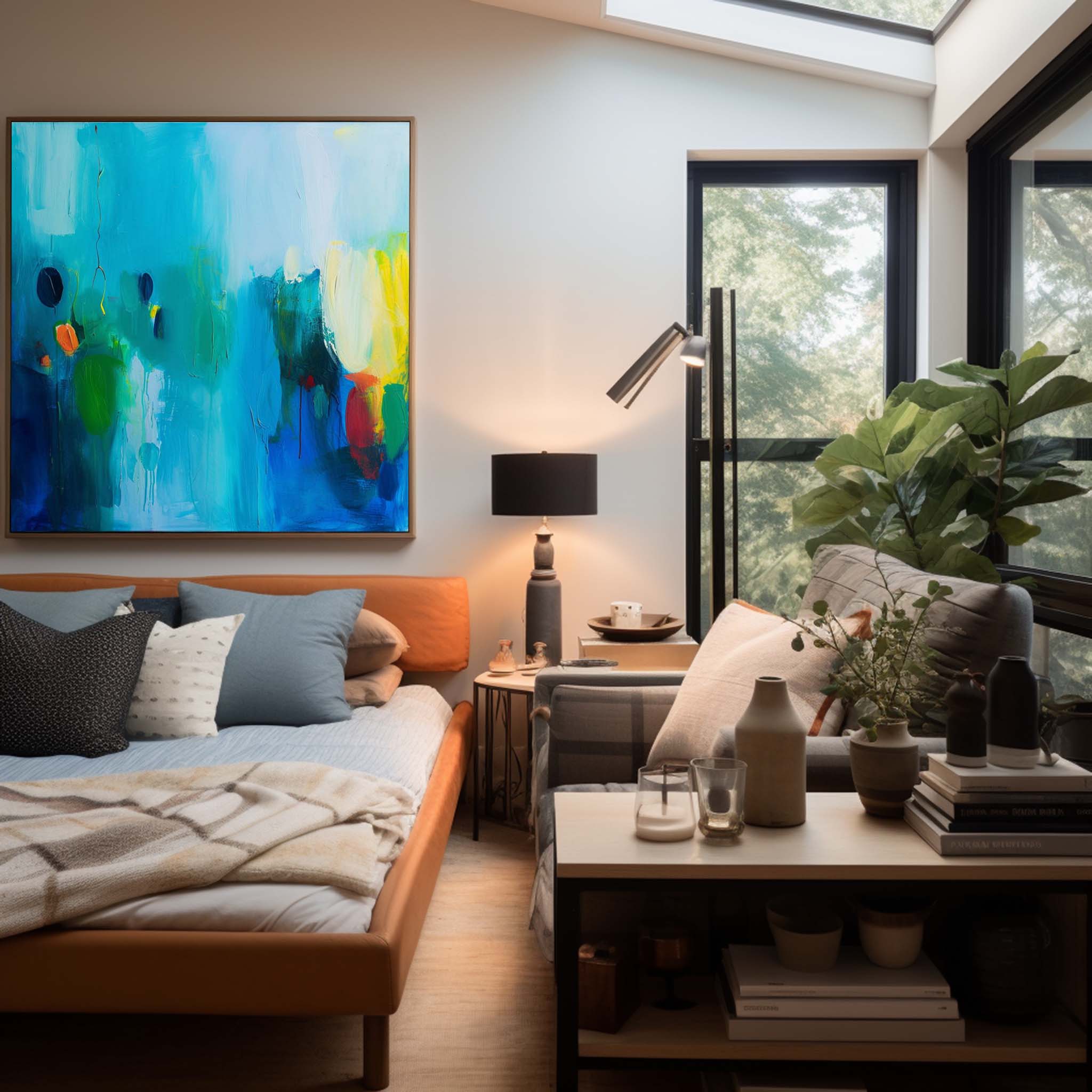 Abstract Canvas Art AB389 - Neutralighting