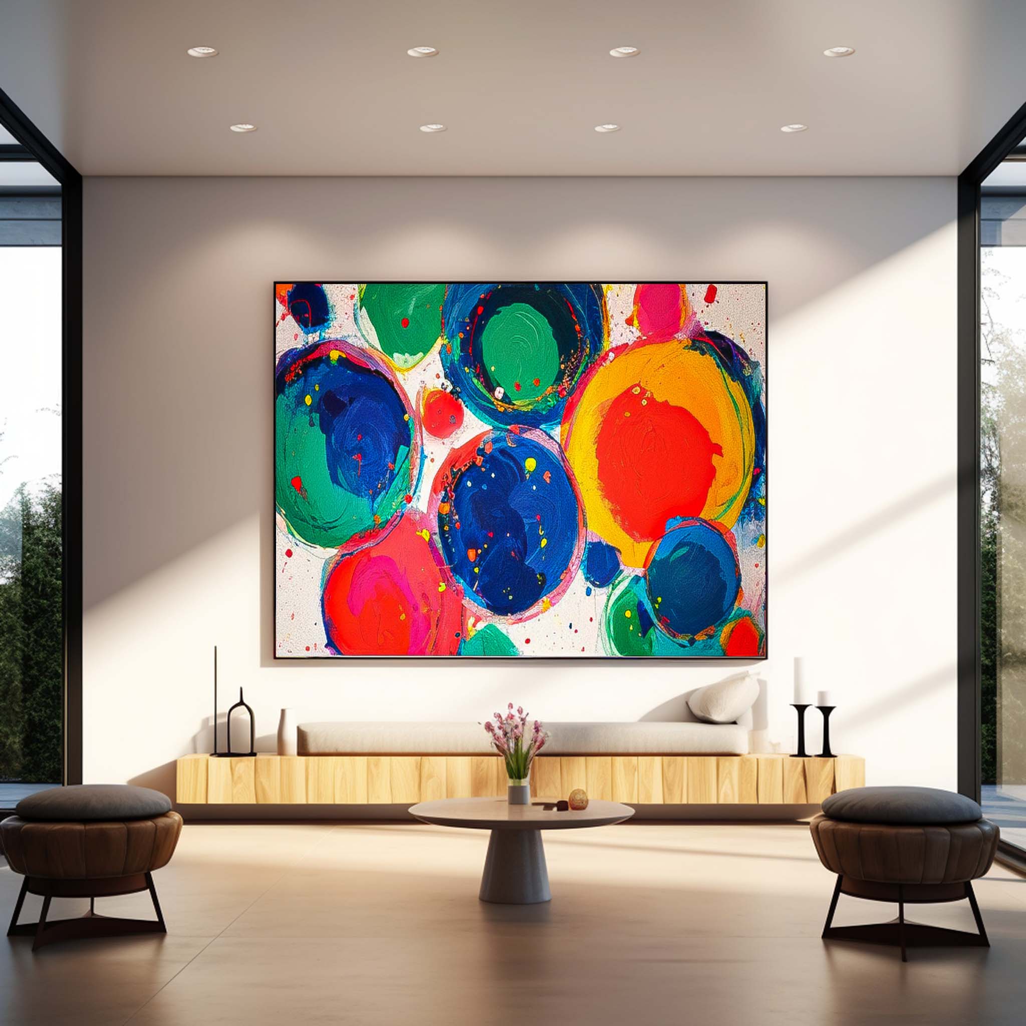 Wall Art Impasto Abstract Playful Painterly Cheerful
