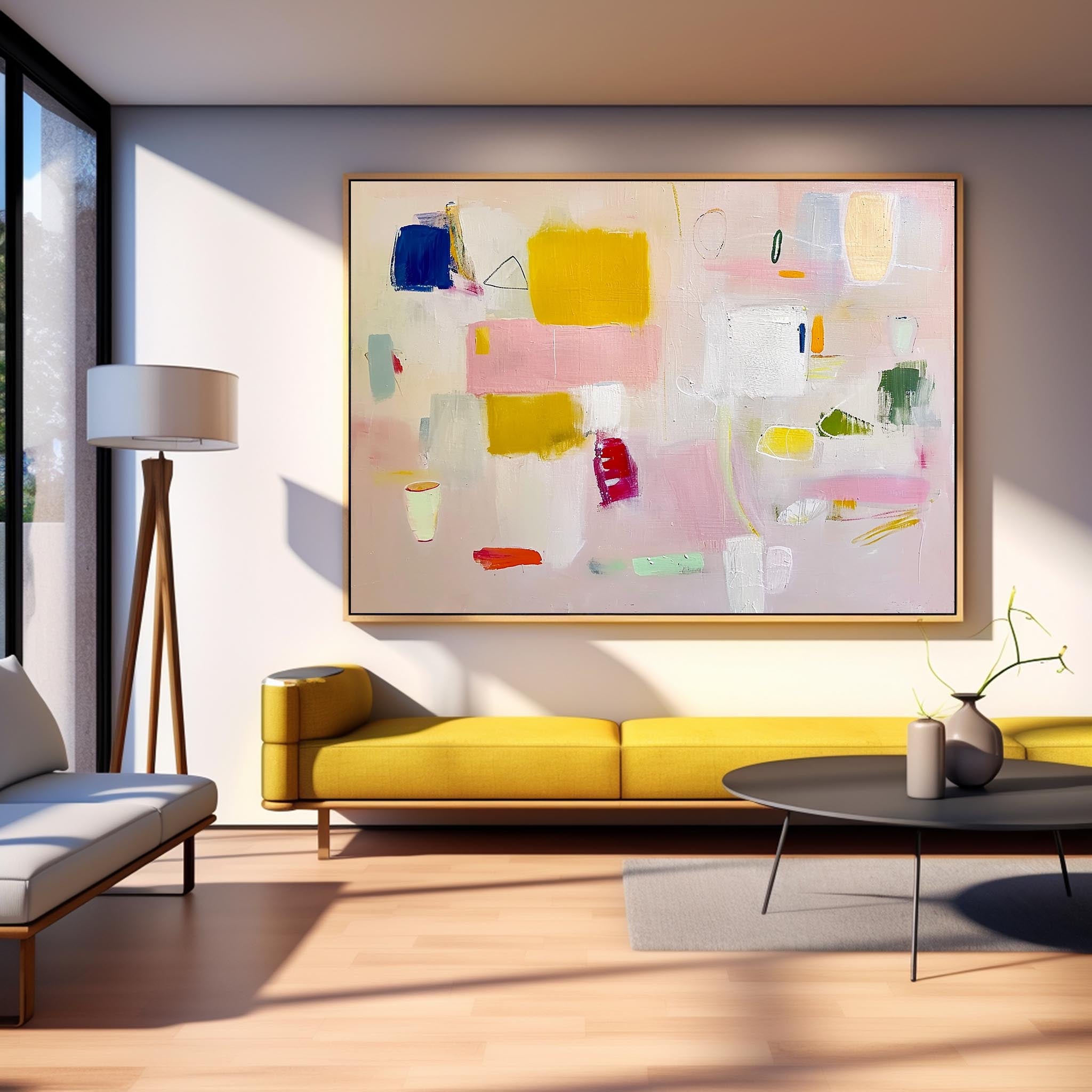 Wall Art Soft Pastel Abstract Impasto Serene