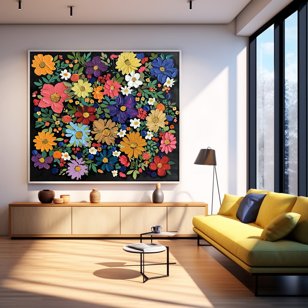 Wall Art Flower Cheerful Vibrant Botanical