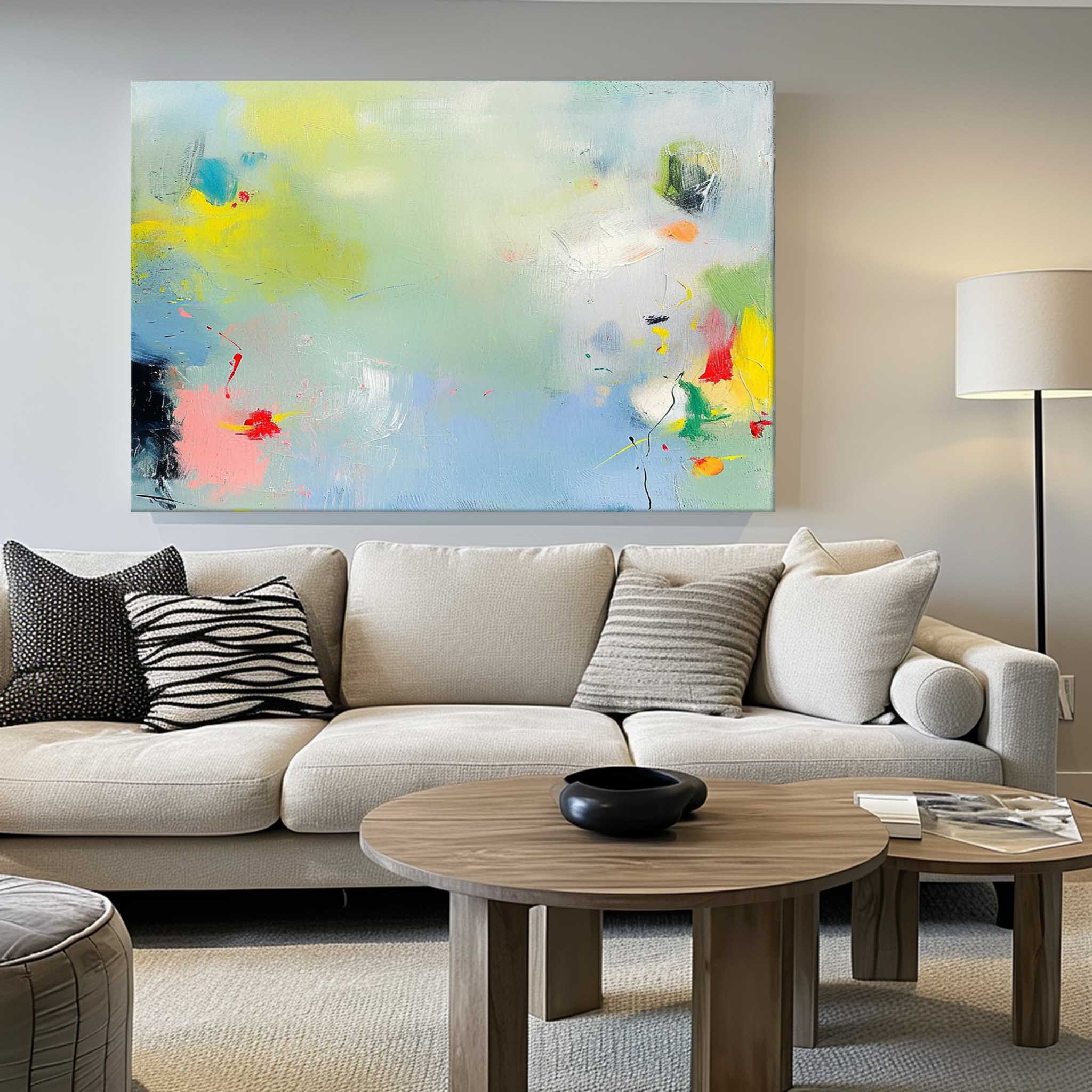 Wall Art Abstract Serene Calm Fresh Tone Decor