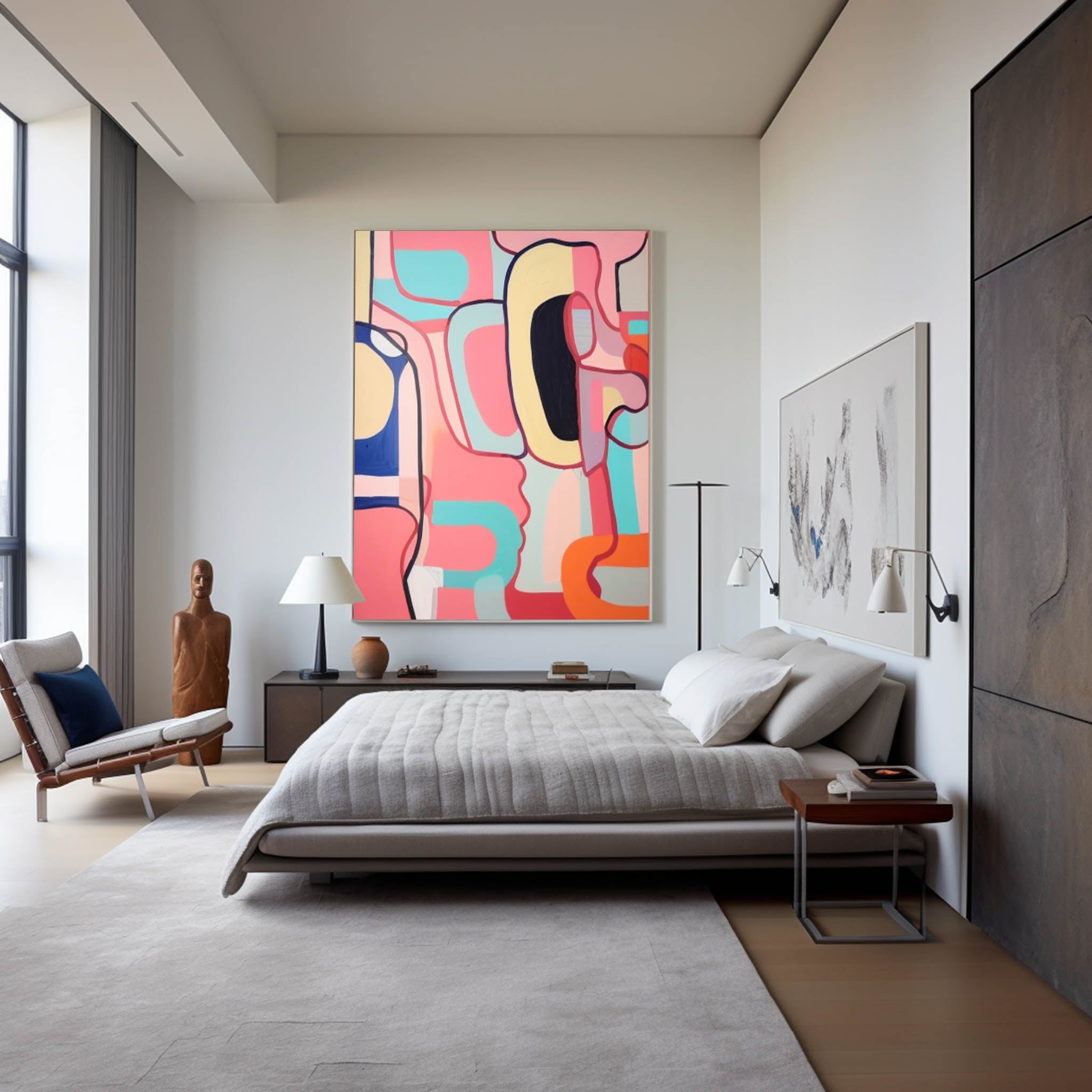 Wall Art Warm Pastel Abstract Playful Cheerful