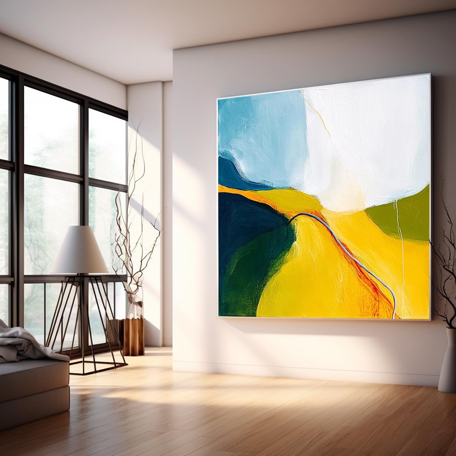 Wall Art Minimalist Soft Curved Mountain