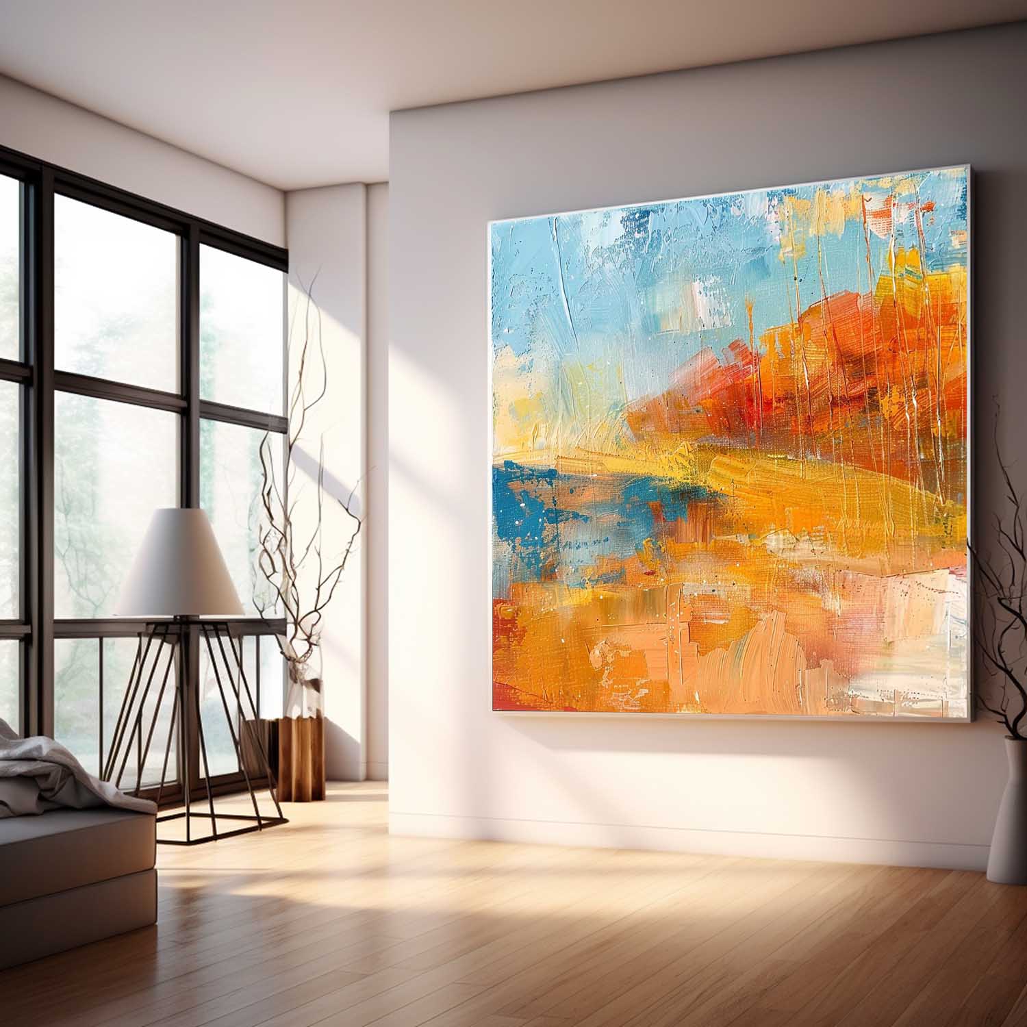 Wall Art Abstract Pastoral Style Autumn Field Decor