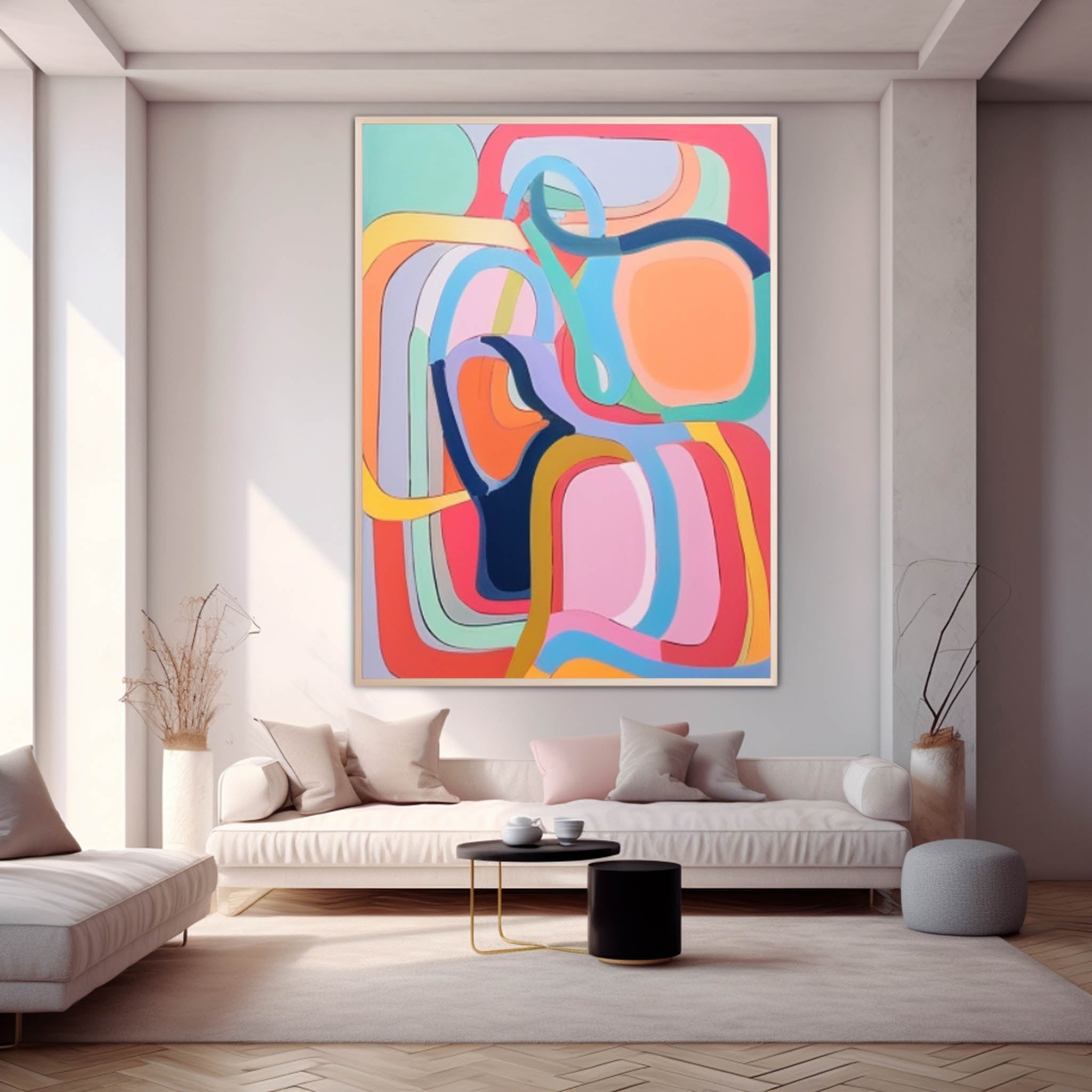Wall Art Geometric Abstract Bauhaus Cheerful