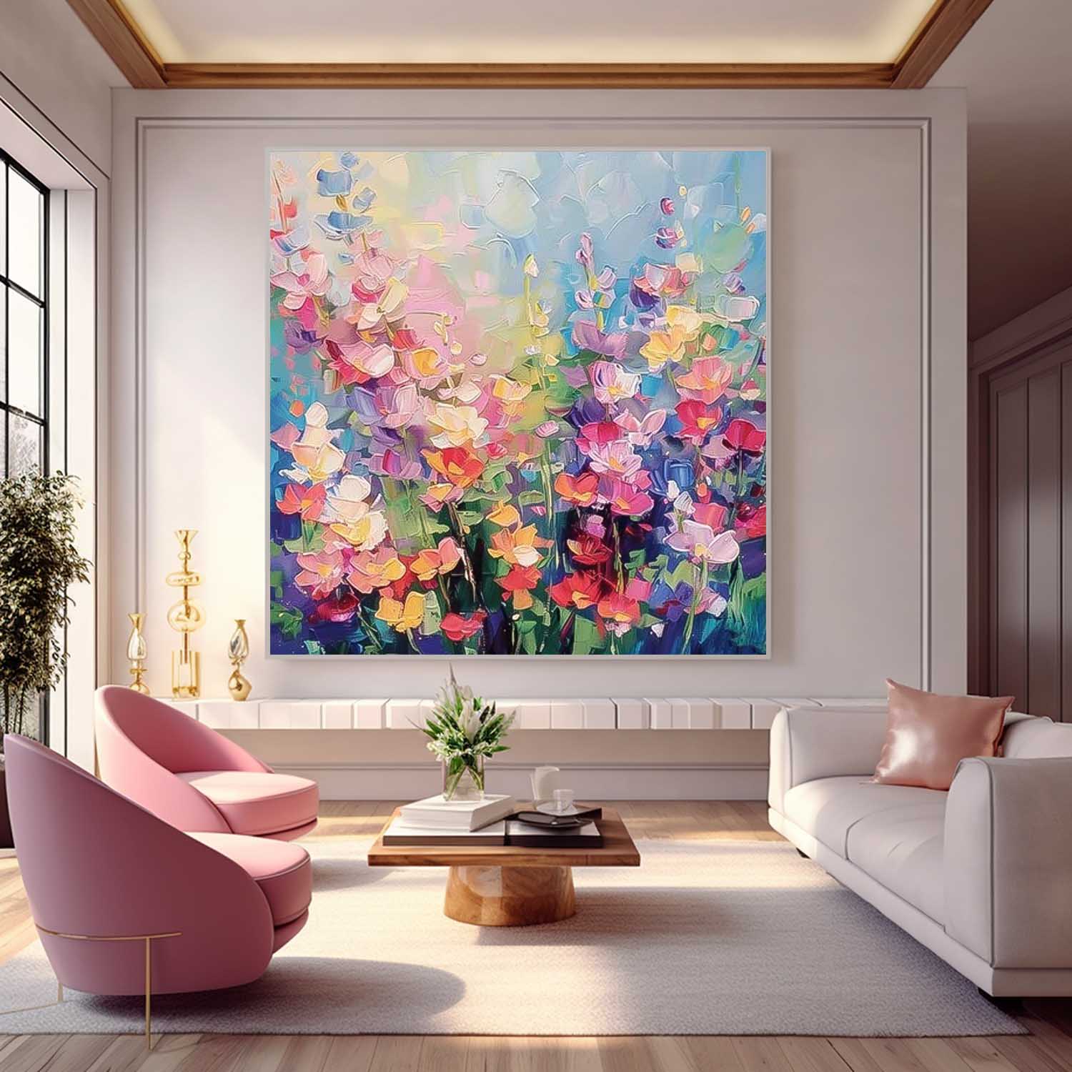 Wall Art Impasto Floral Cheerful Lively