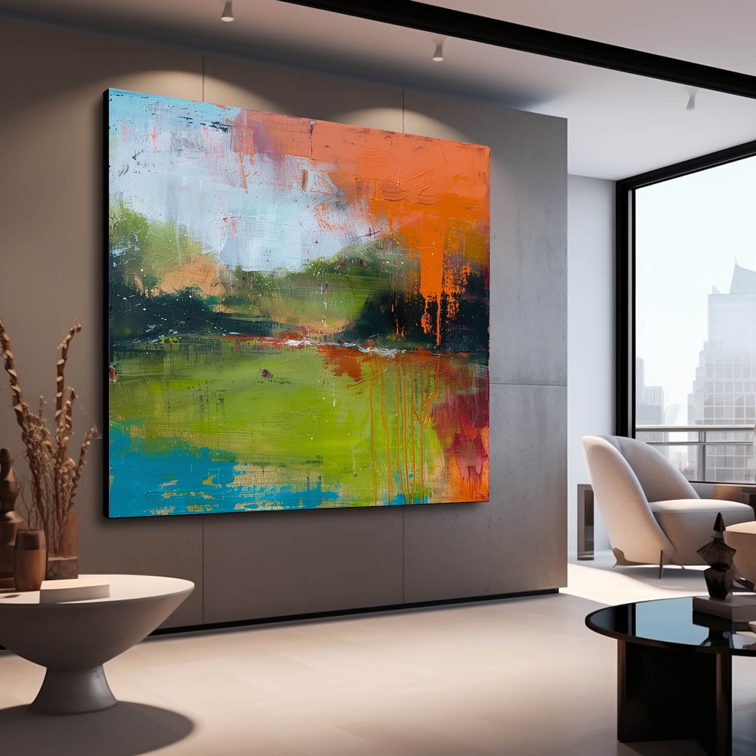 Wall Art Abstract Calm Healing Natural Landscape Oil Painting