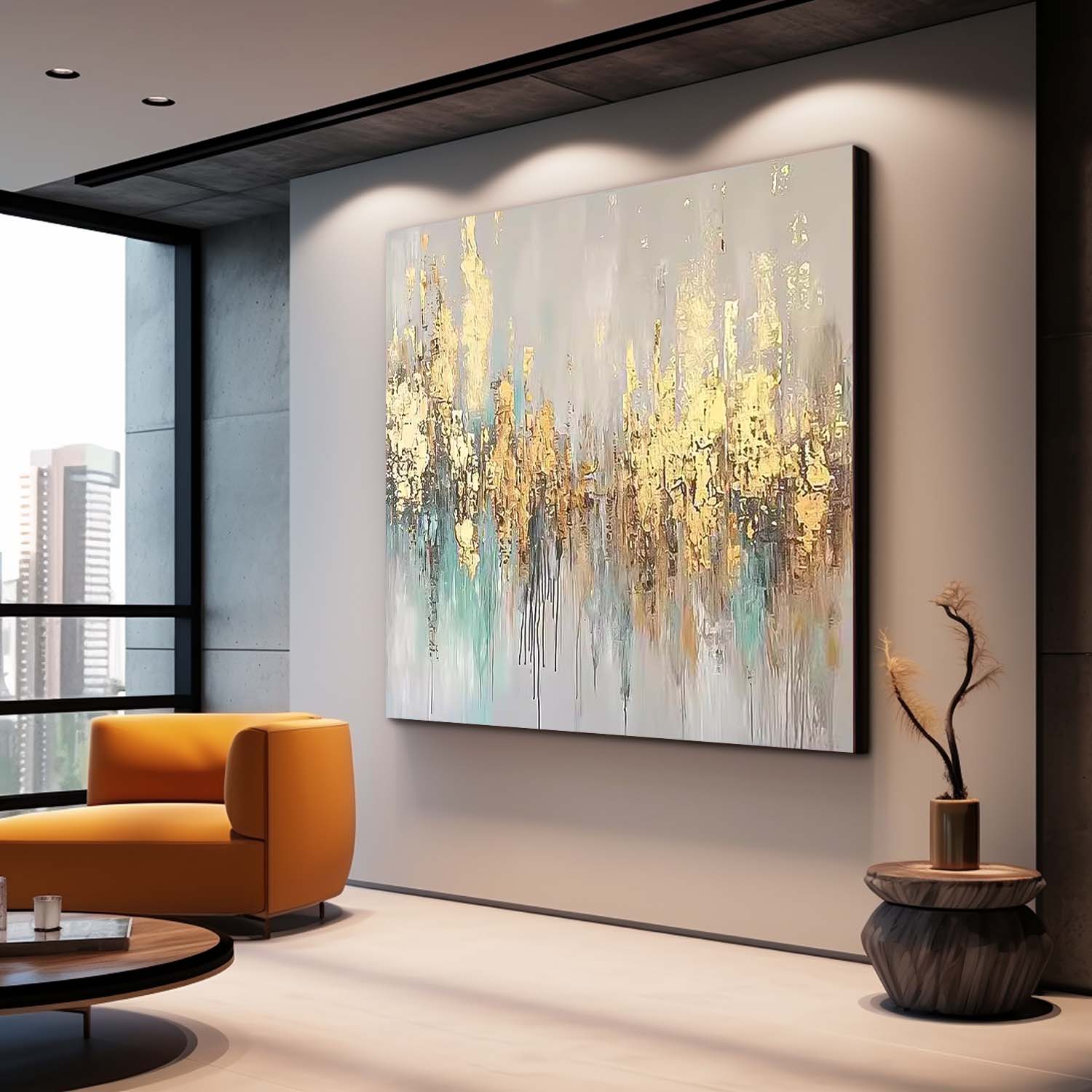 Abstract Impasto Serene Luxurious Modern