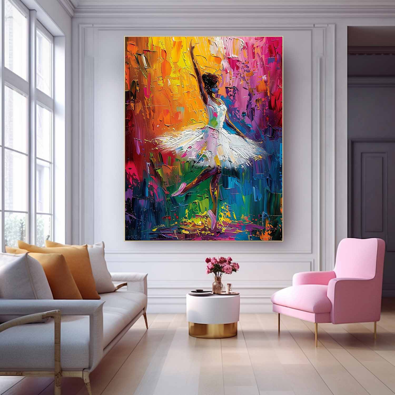 Wall Art Impasto Expressionist Ballerina Energetic