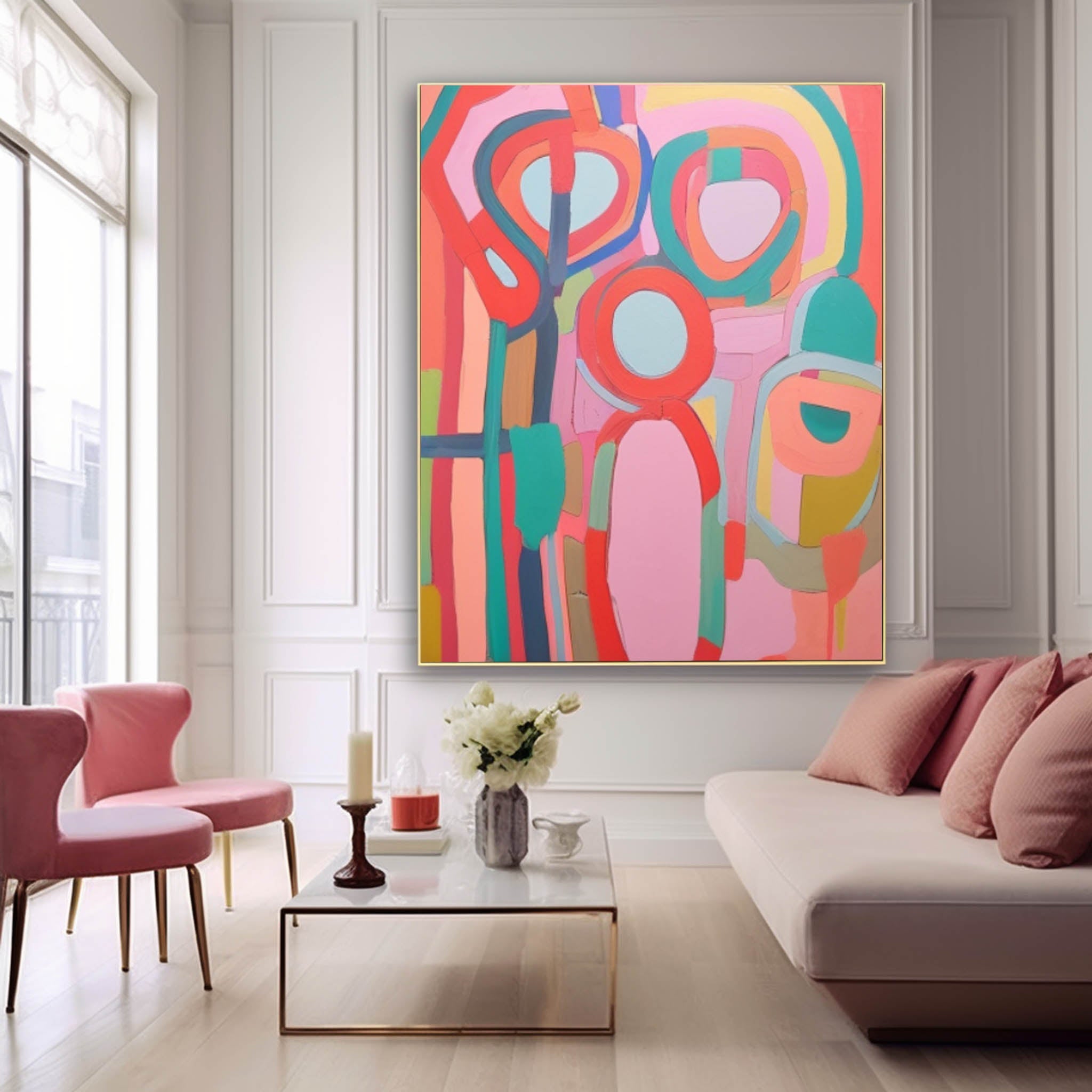 Wall Art Abstract Playful Cheerful Modern