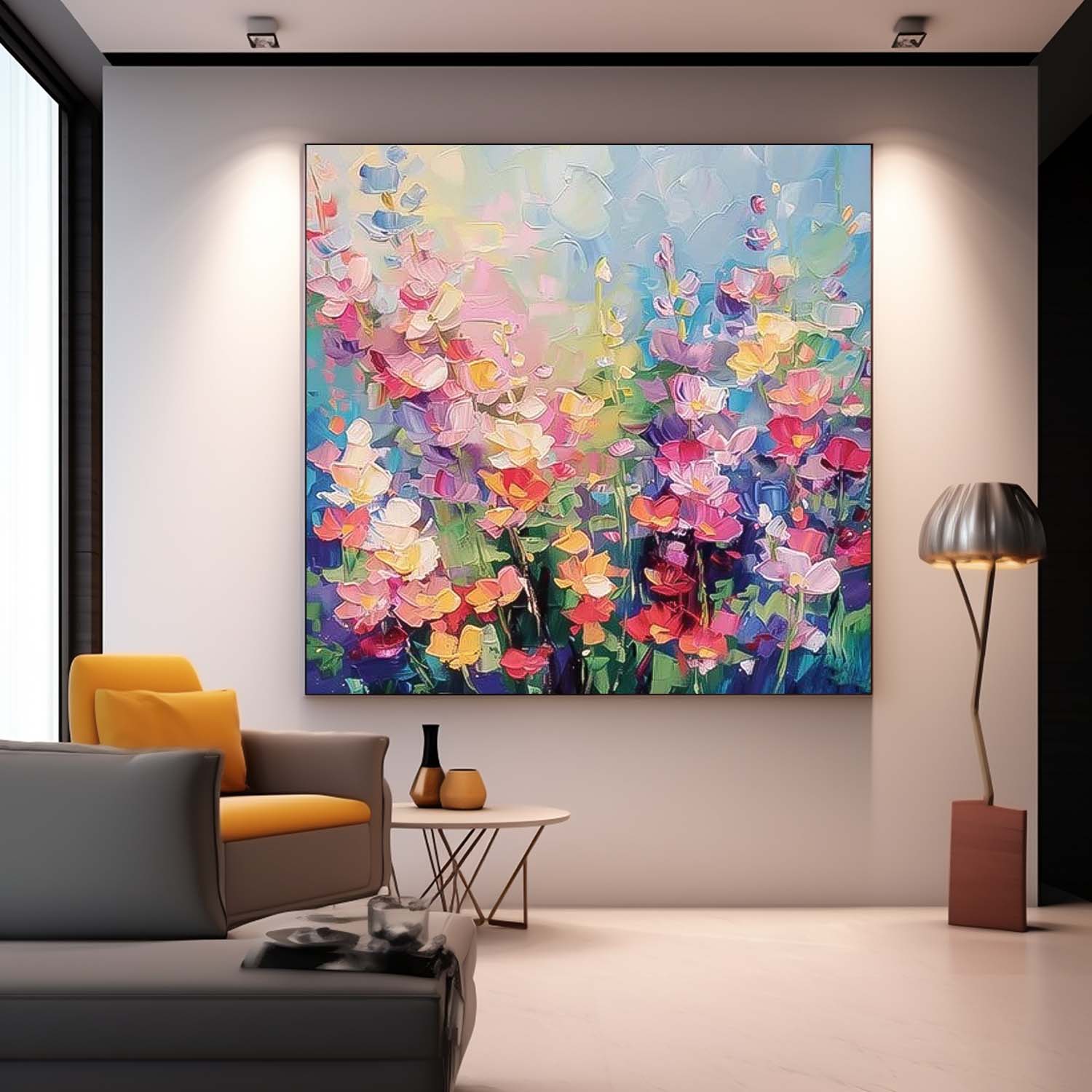 Wall Art Impasto Floral Cheerful Lively