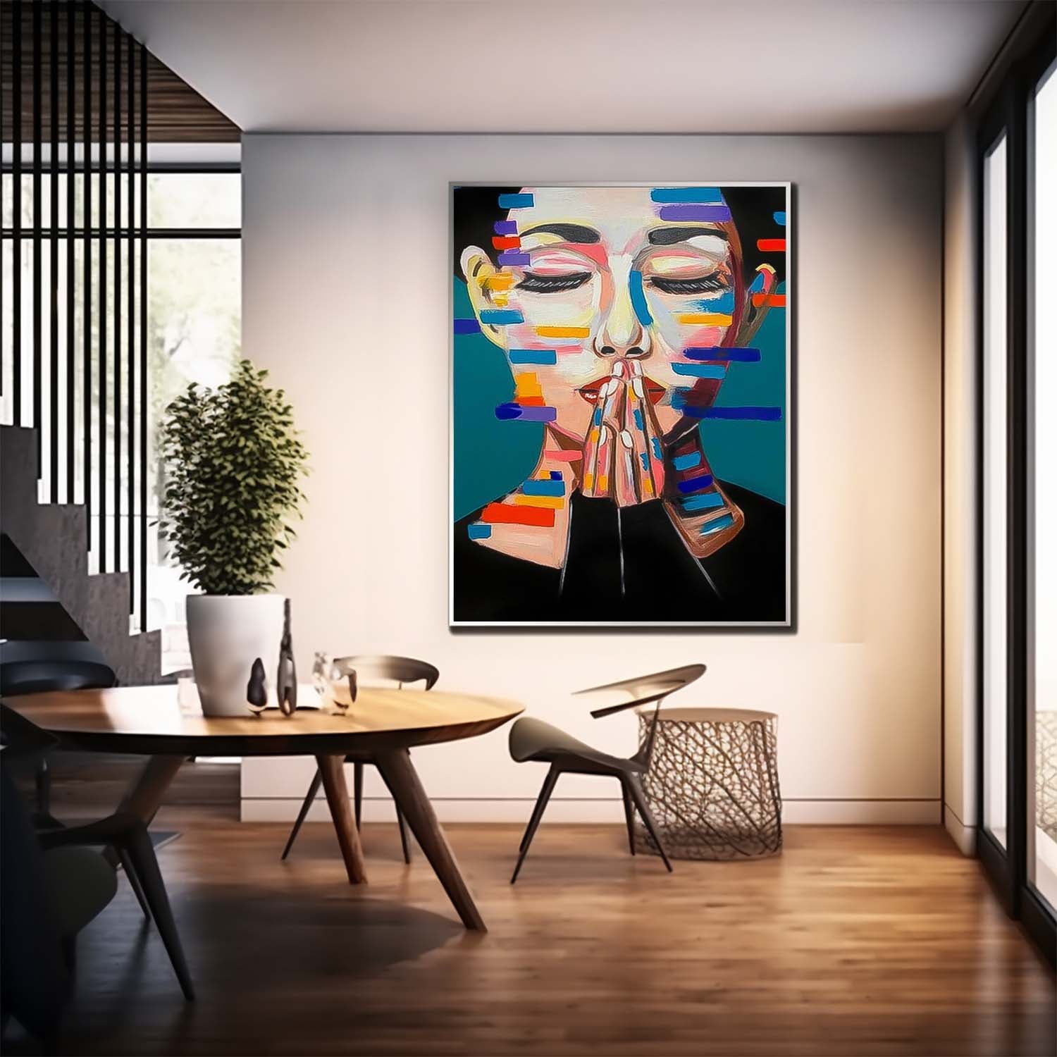 Wall Art Emotional Vibrant Portrait Contemporary