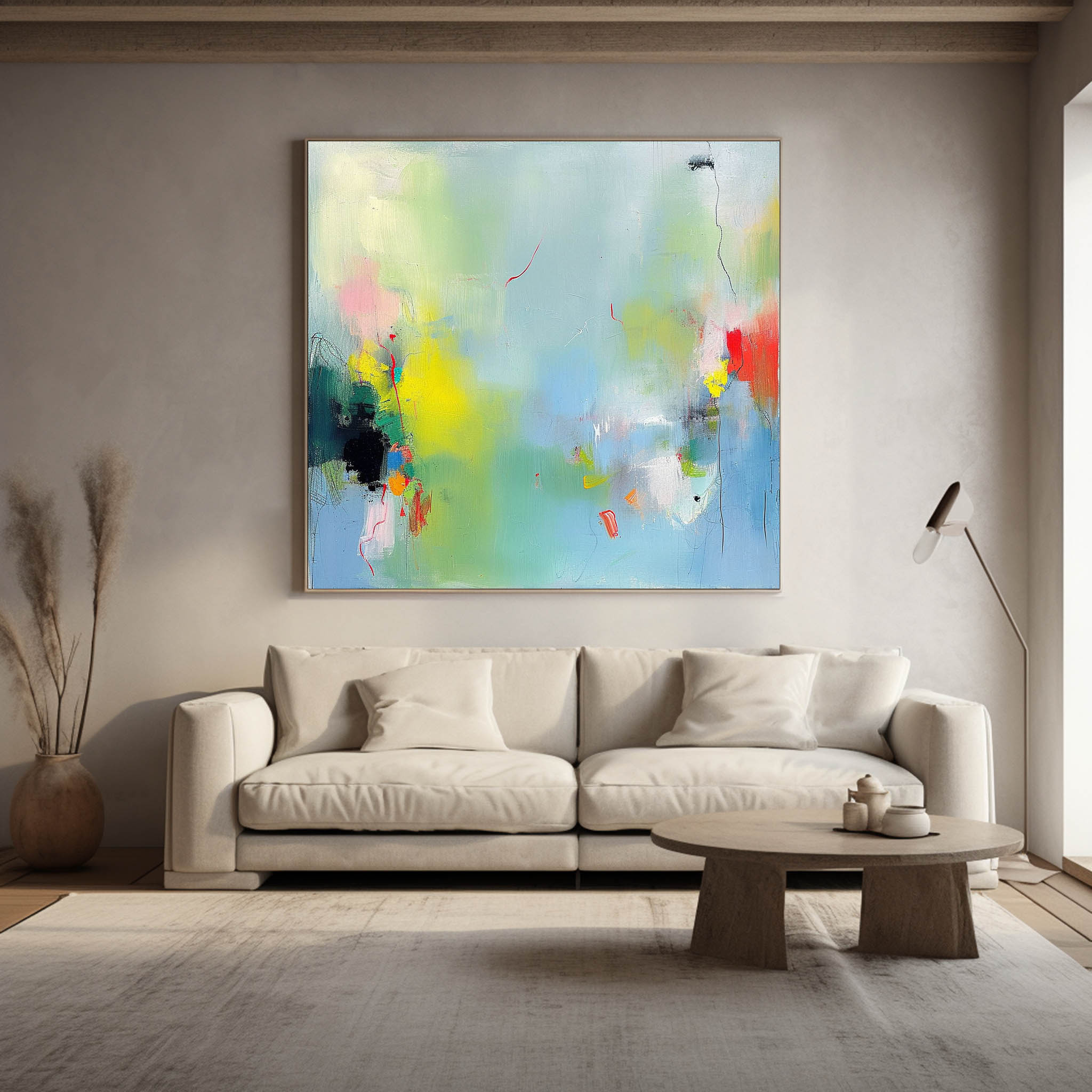 Wall Art Painterly Soft Fluid Abstract Serene