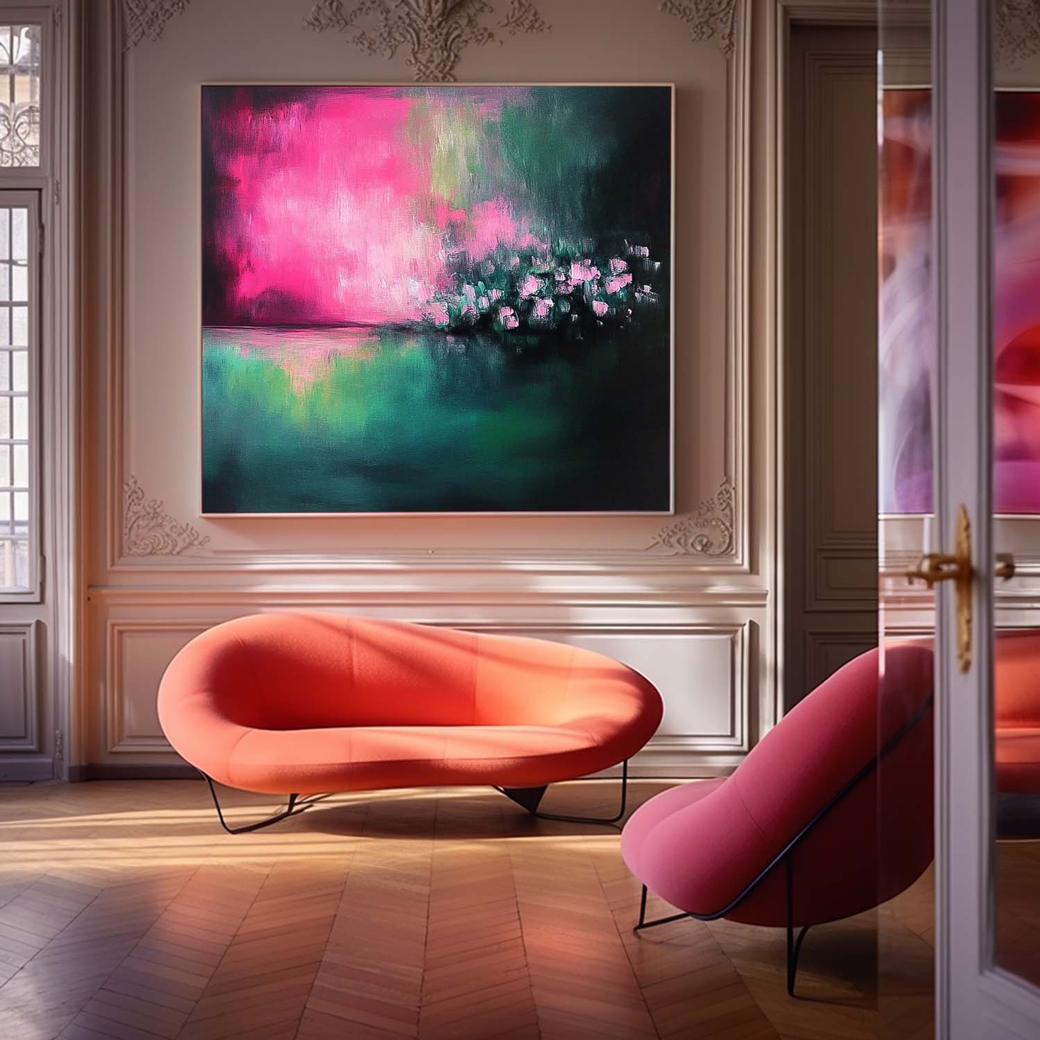 Wall Art Abstract Lyrical Neo-Impressionist Scene