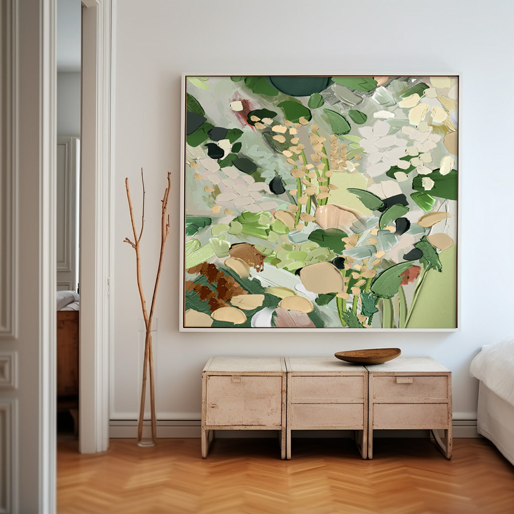 Wall Art Impasto Flower Warm Rustic