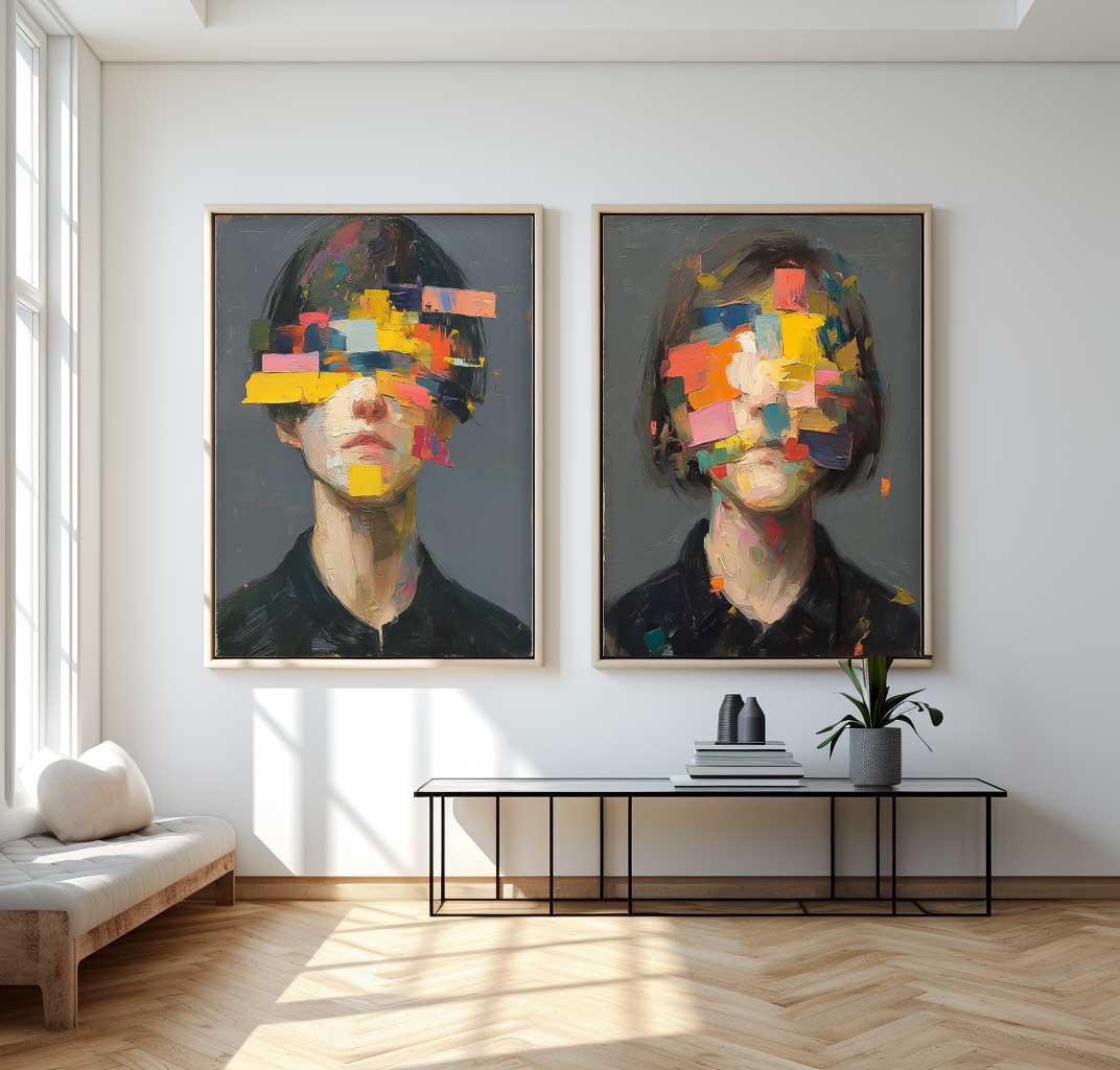 Wall Art Impasto People Vibrant Expressionist