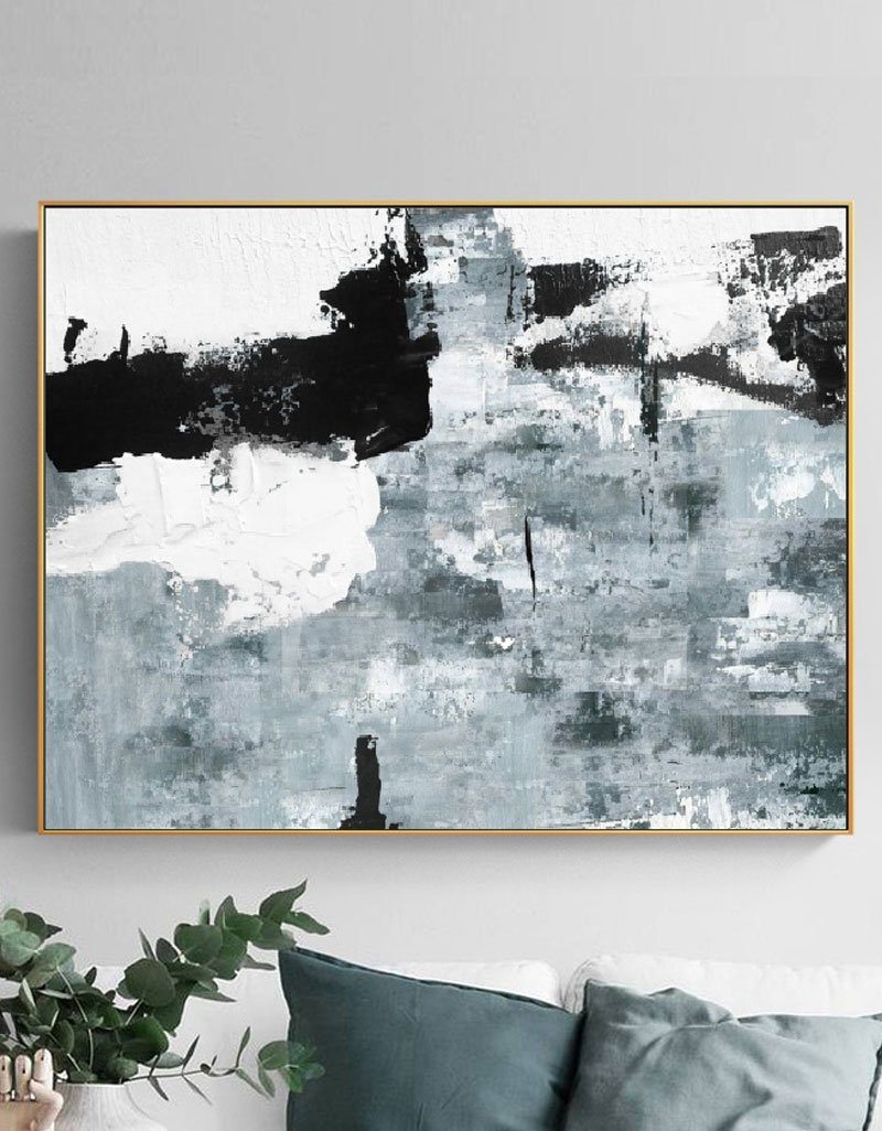 Black Grey Abstract Expressionist Painting
