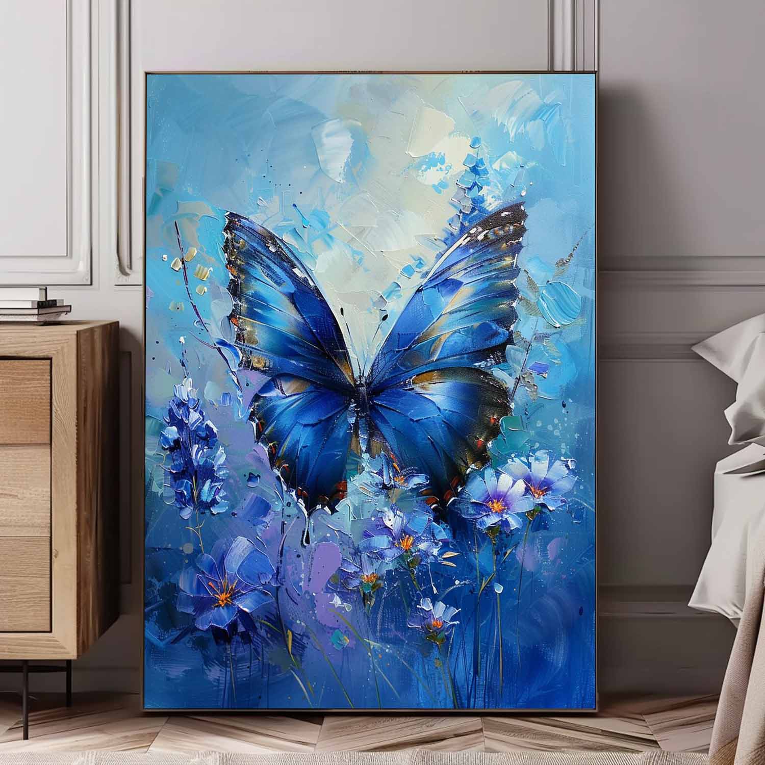 Wall Art Whimsical Butterfly Scene Floral