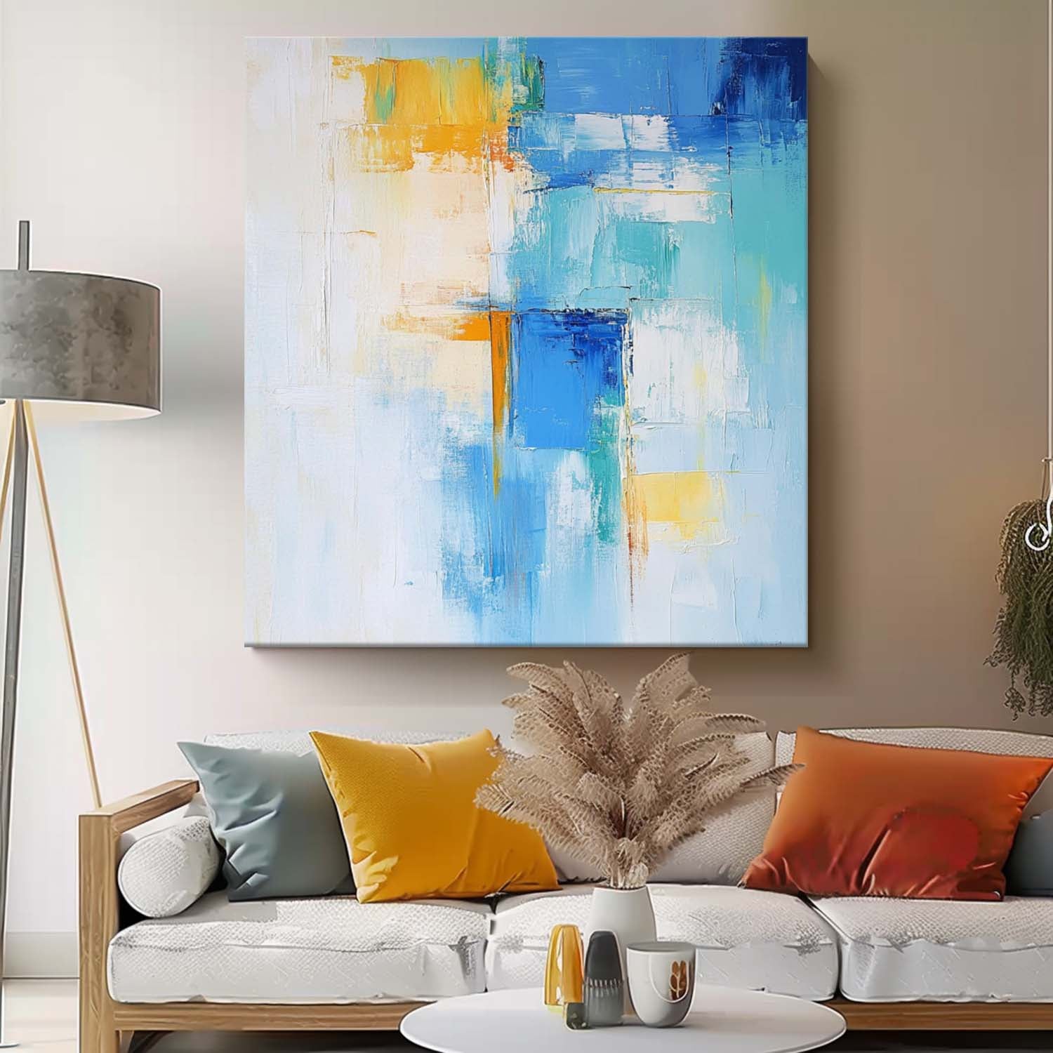 Coastal Abstract Color Block Oil Painting