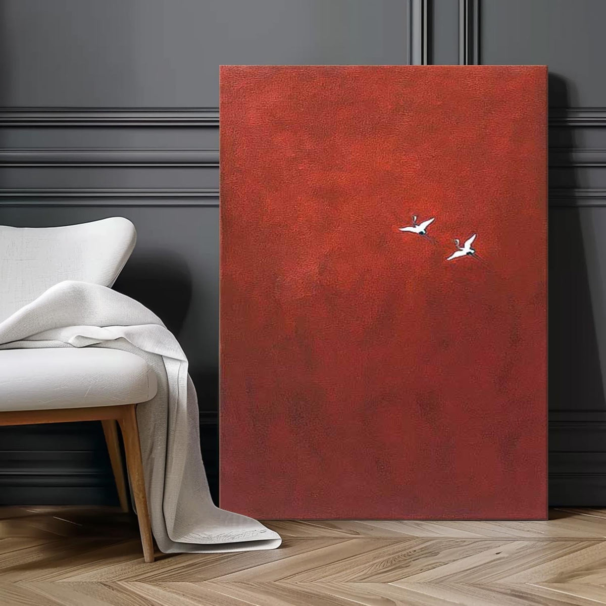 Deep Red Background Canvas Wall Art