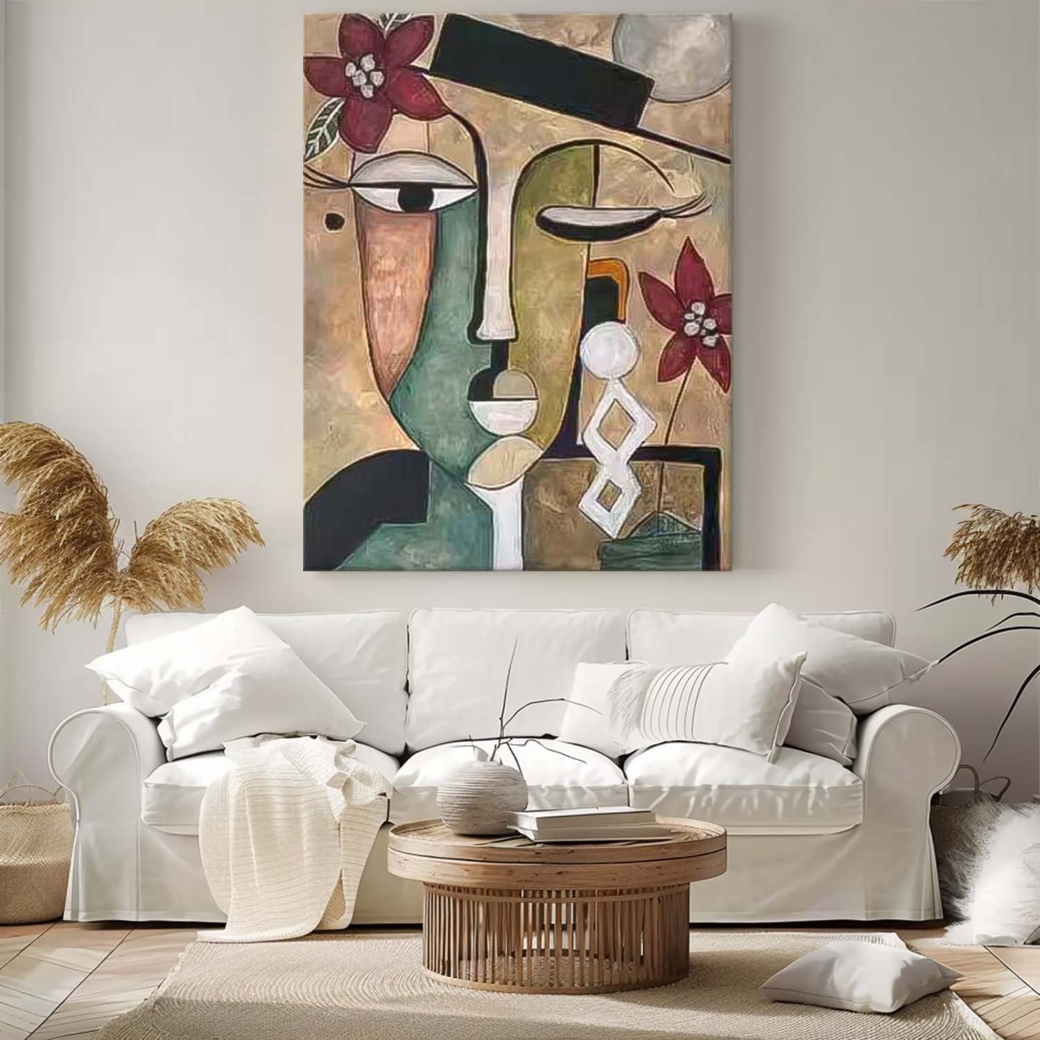 Wall Art Cubist People Geometric Abstract Portrait