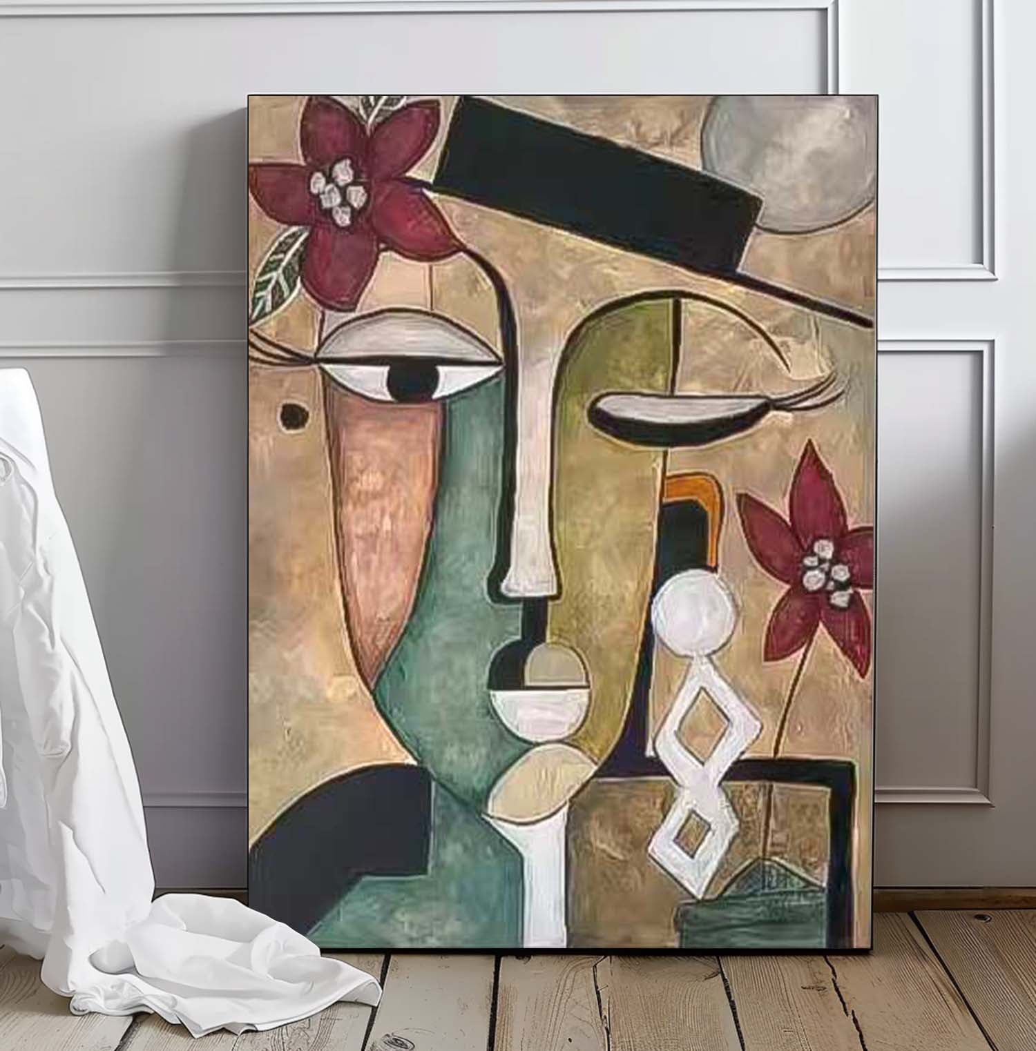 Wall Art Cubist People Geometric Abstract Portrait