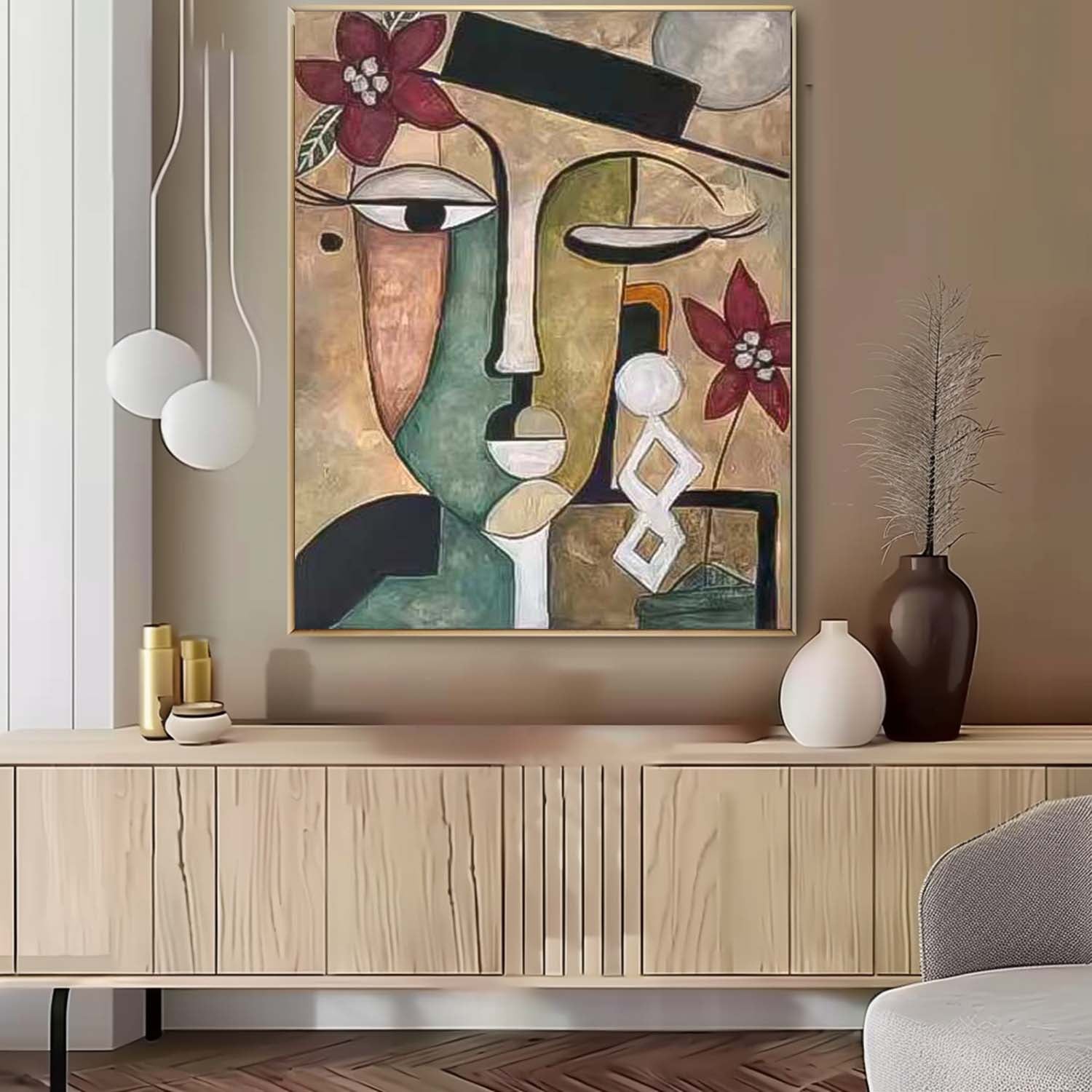 Wall Art Cubist People Geometric Abstract Portrait