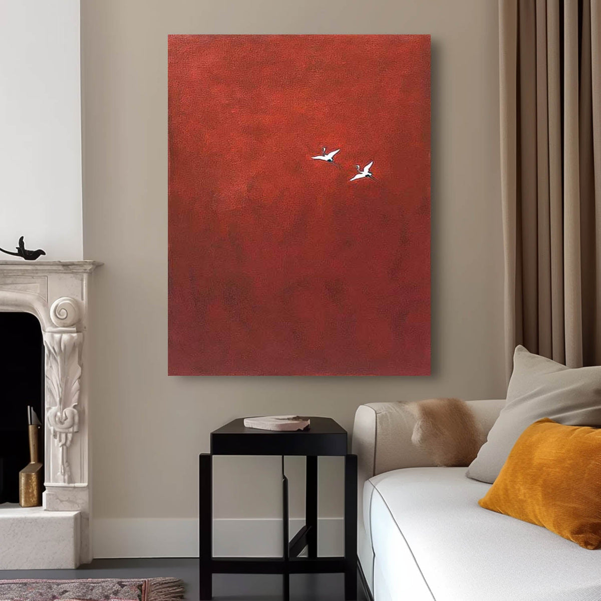 Deep Red Background Canvas Wall Art
