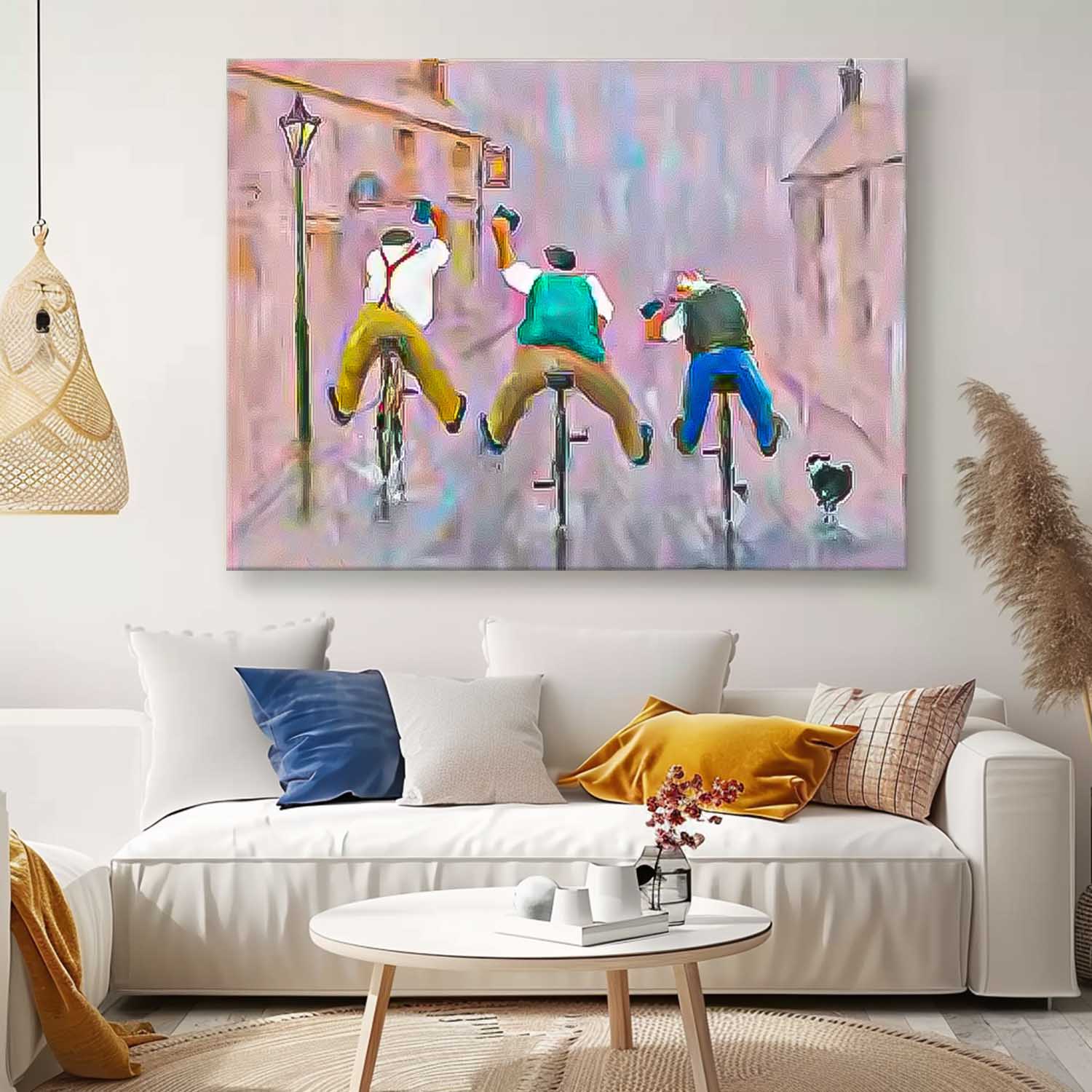 Wall Art Rainy Street People Joyful Design