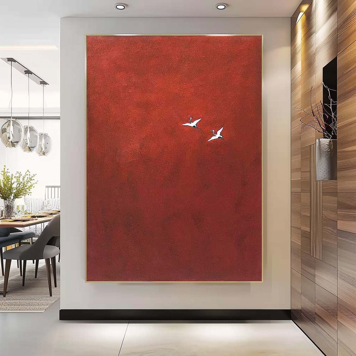 Deep Red Background Canvas Wall Art