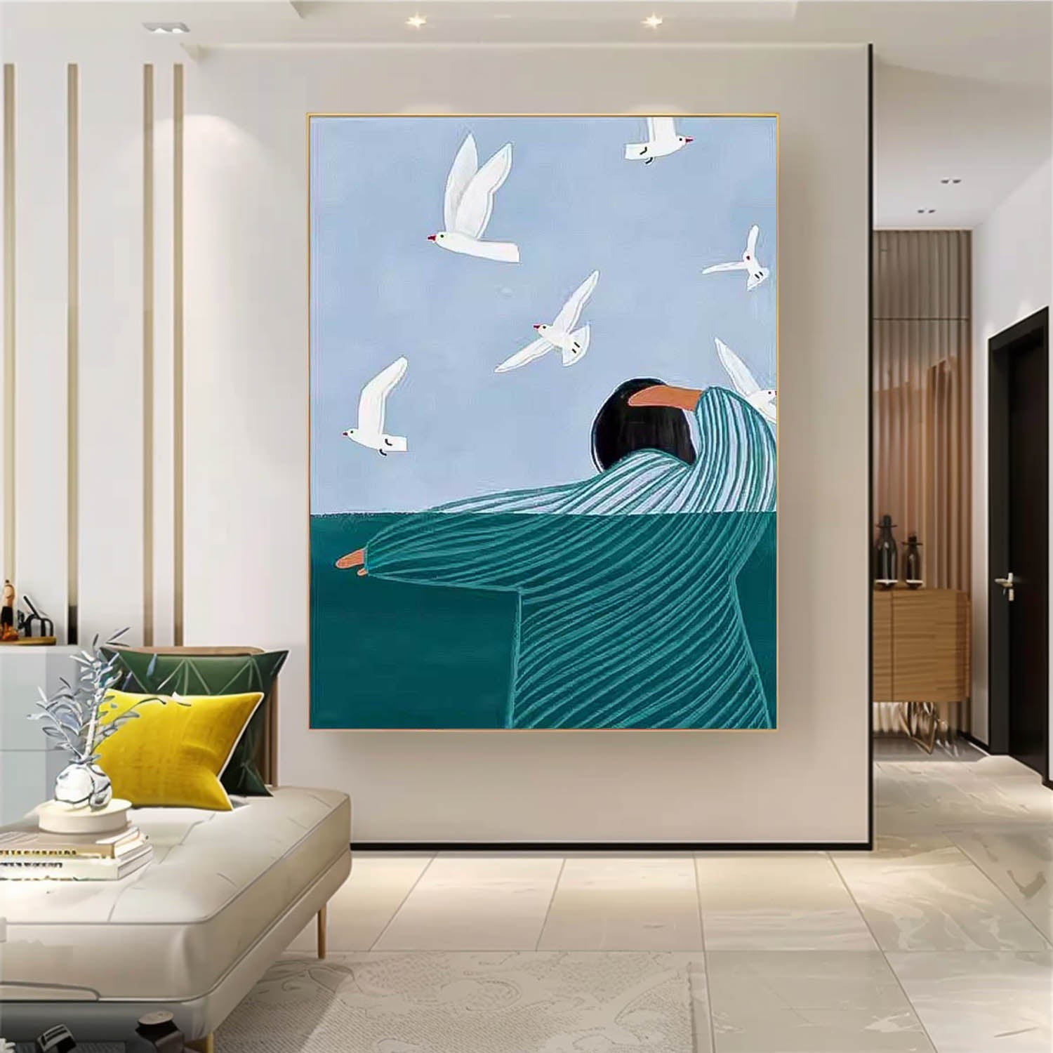 Wall Art Impasto People Cheerful Lively Atmosphere