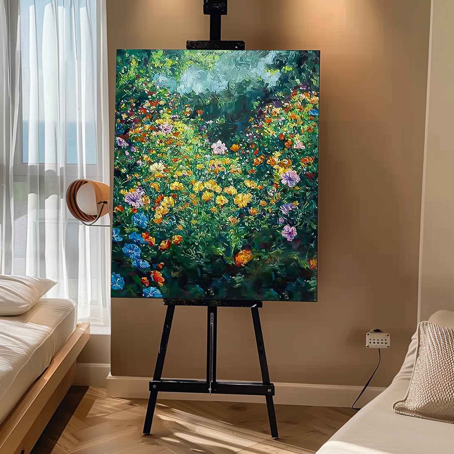 Lush Wildflower Garden Abstract Wall Art