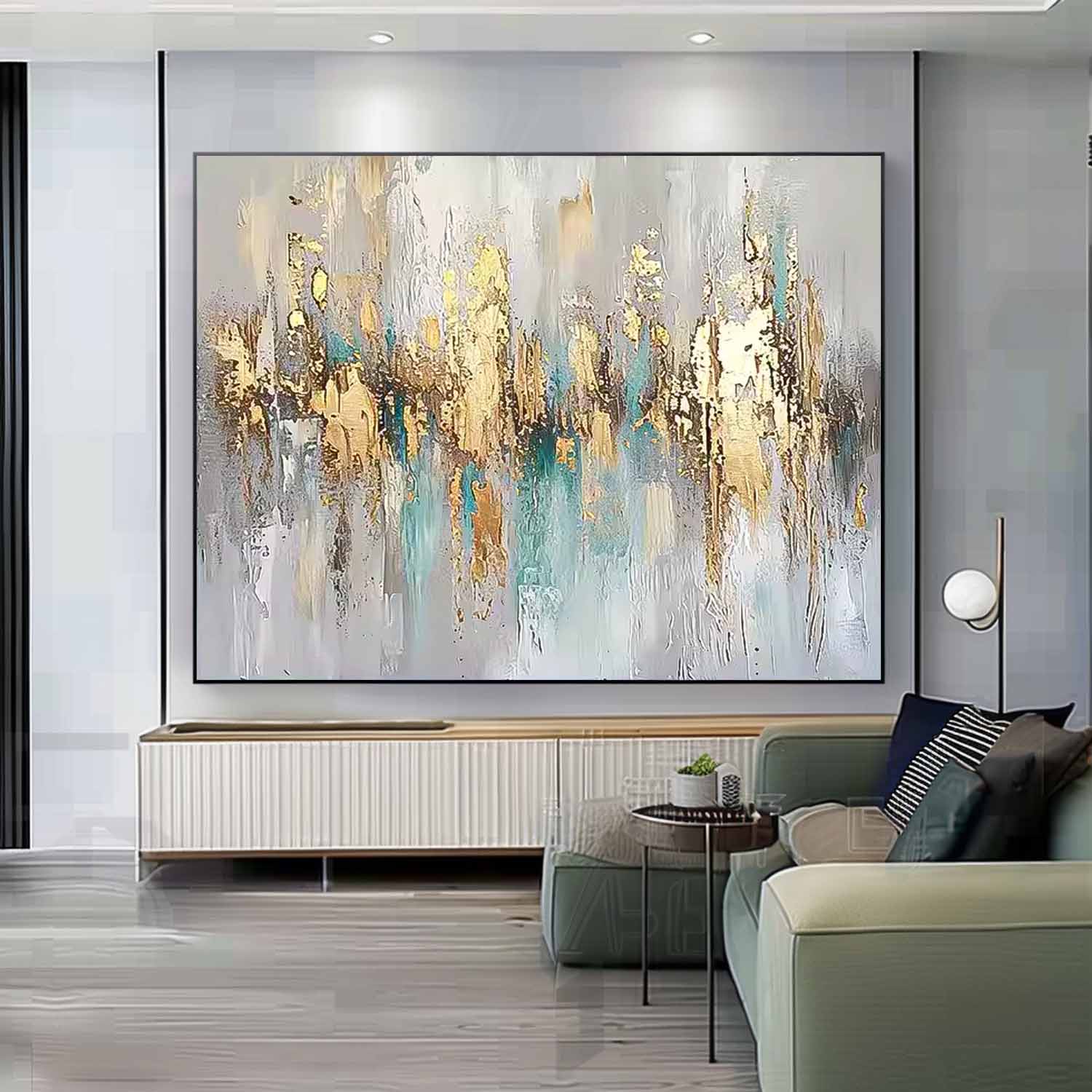 Wall Art Impasto Abstract Metallic Elegant