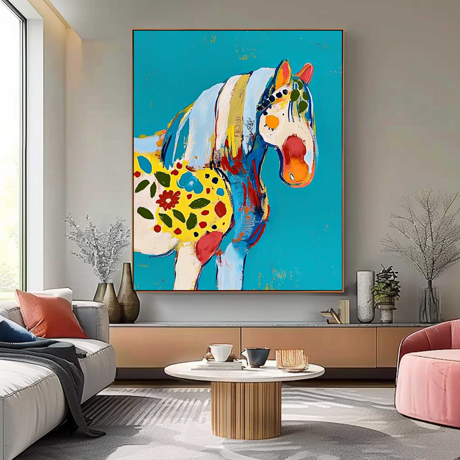 Wall Art Animal Whimsical Patterned Horse