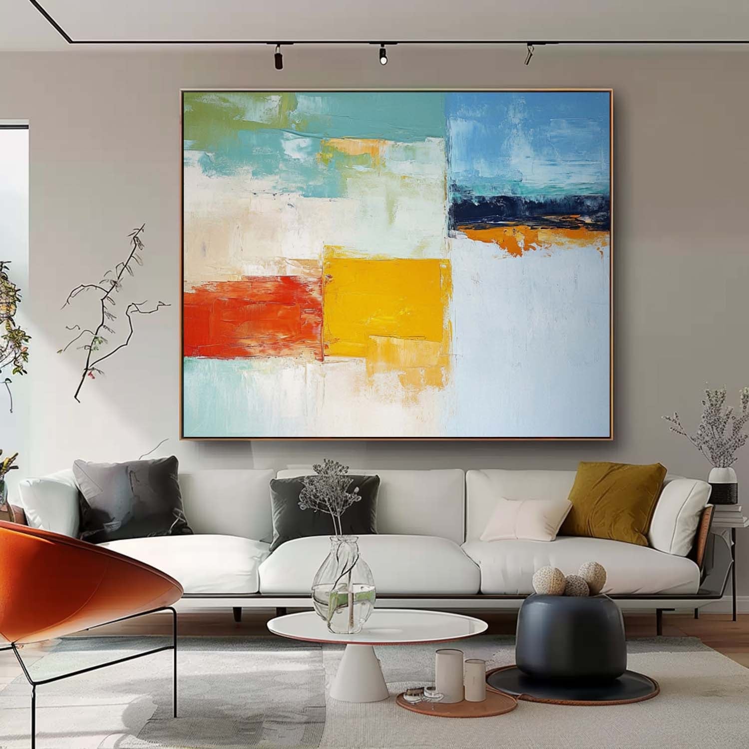 Modern Abstract Color Block Oil Painting