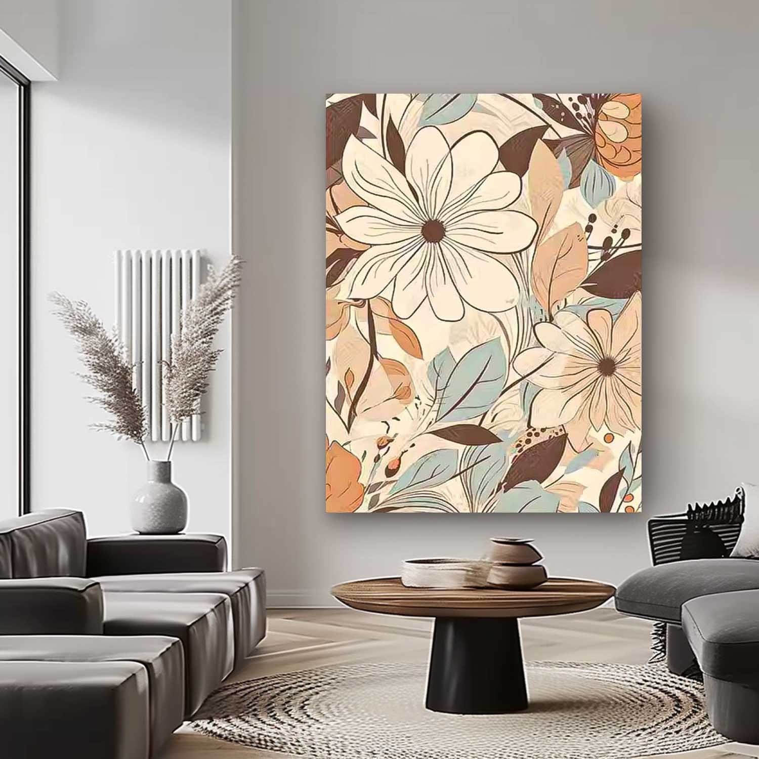 Wall Art Flower Bohemian Clean Line Modern Cozy
