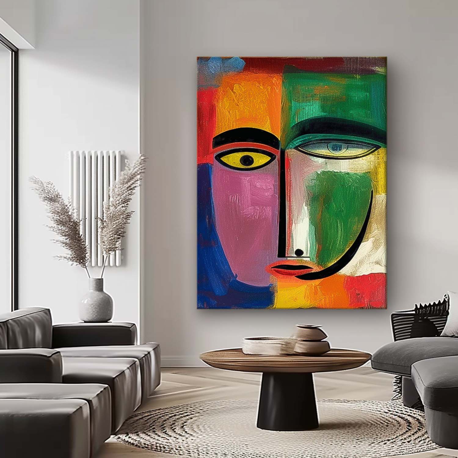 Wall Art Vibrant Cubist People Asymmetrical