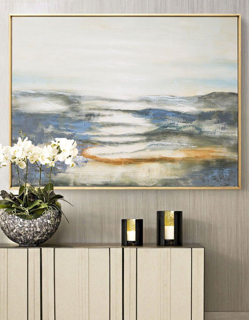 Serene Coastal Horizon Landscape Canvas Wall Art