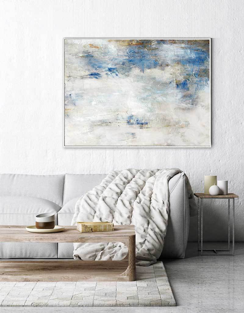 Blue White Minimal Abstract Art ABAH10 - Neutralighting