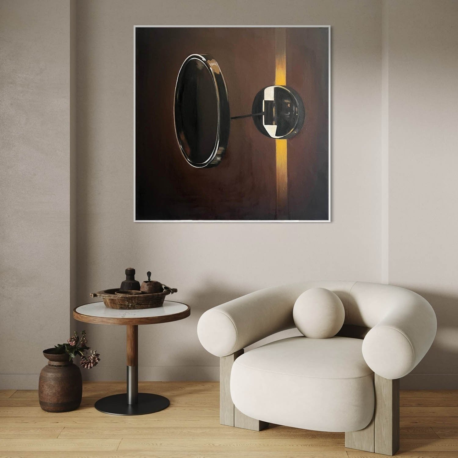 Wall Art Sleek Textured Metallic Ring
