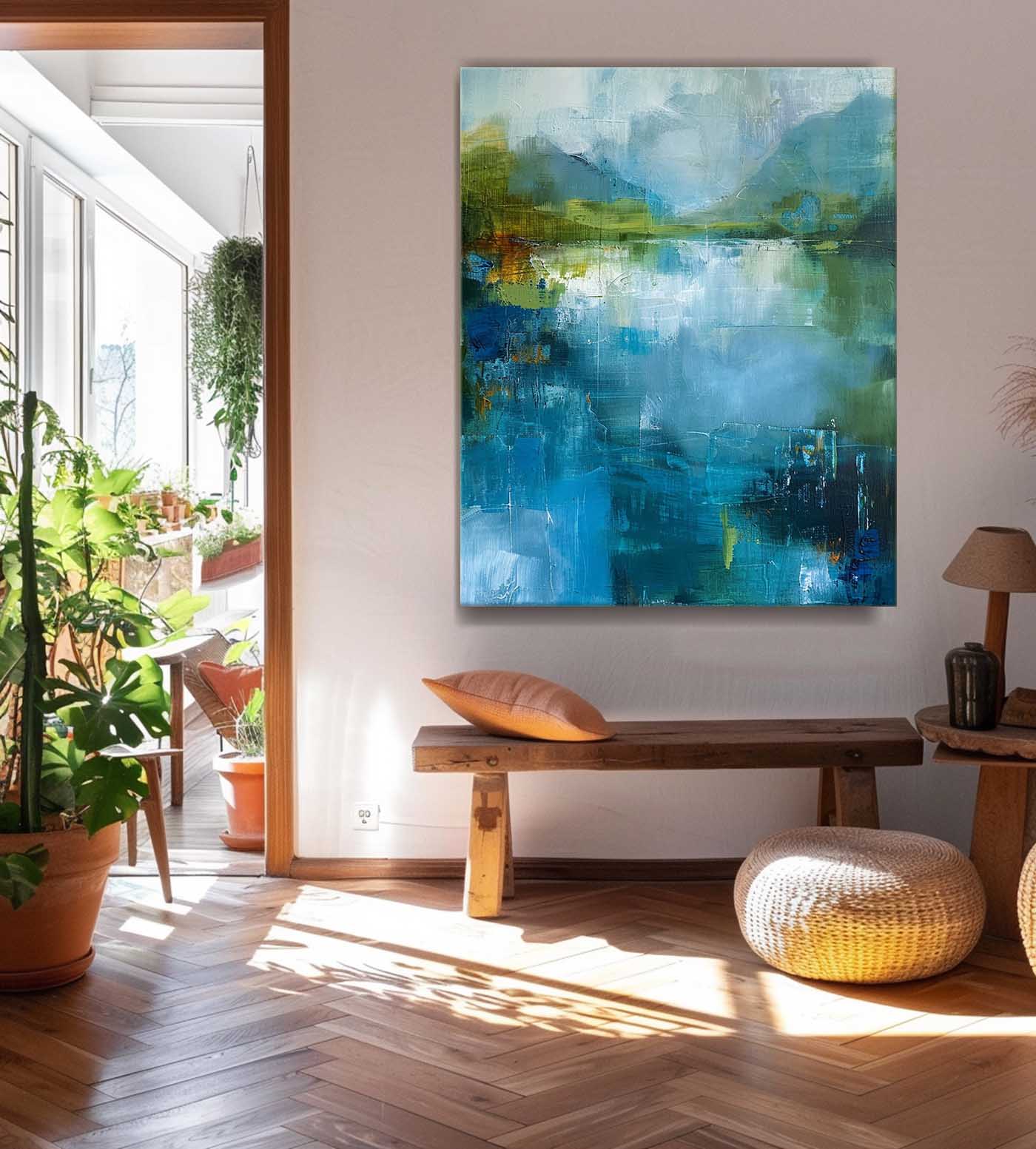 Wall Art Abstract Morandi Blended Soft Lake