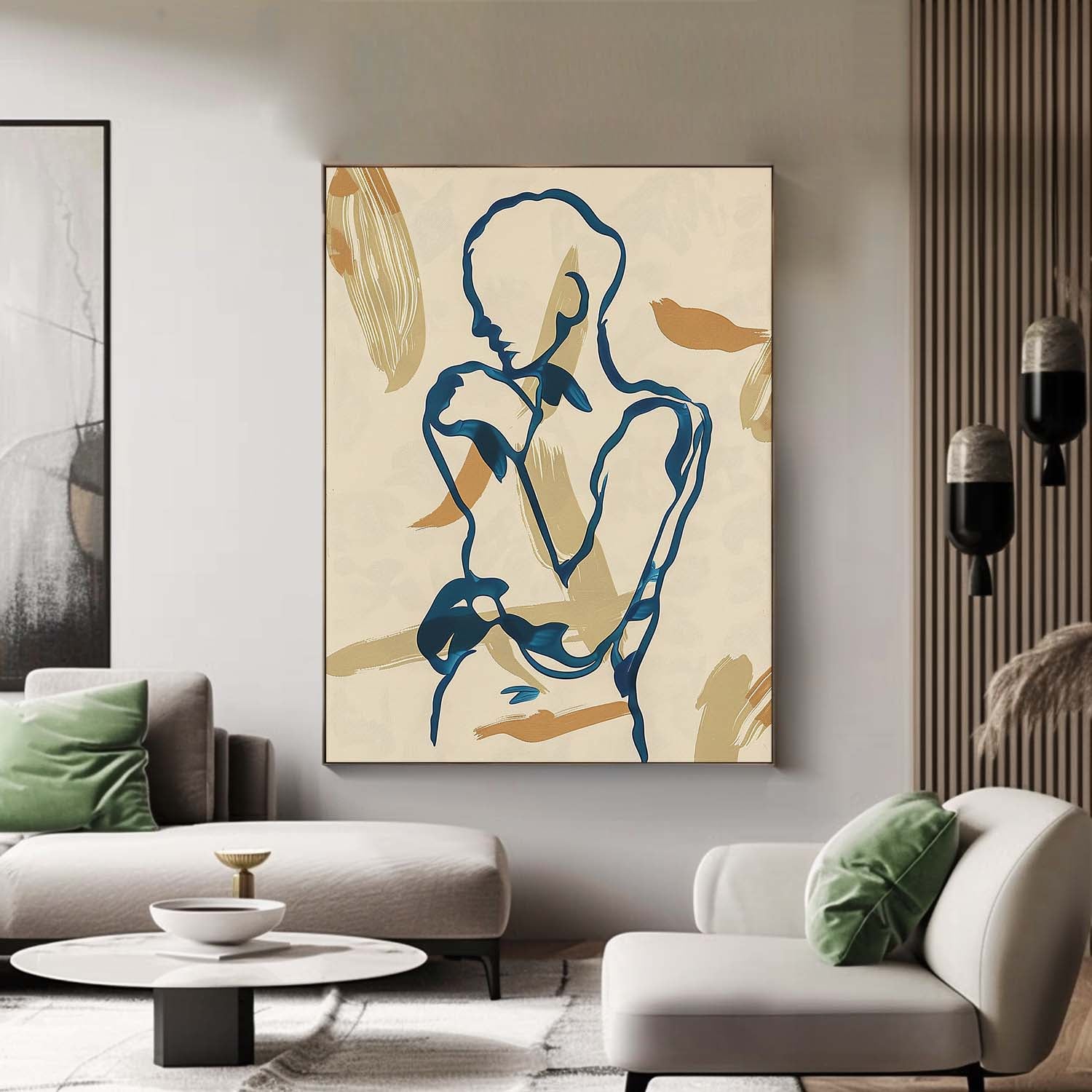 Wall Art People Playful Line Painterly Abstract