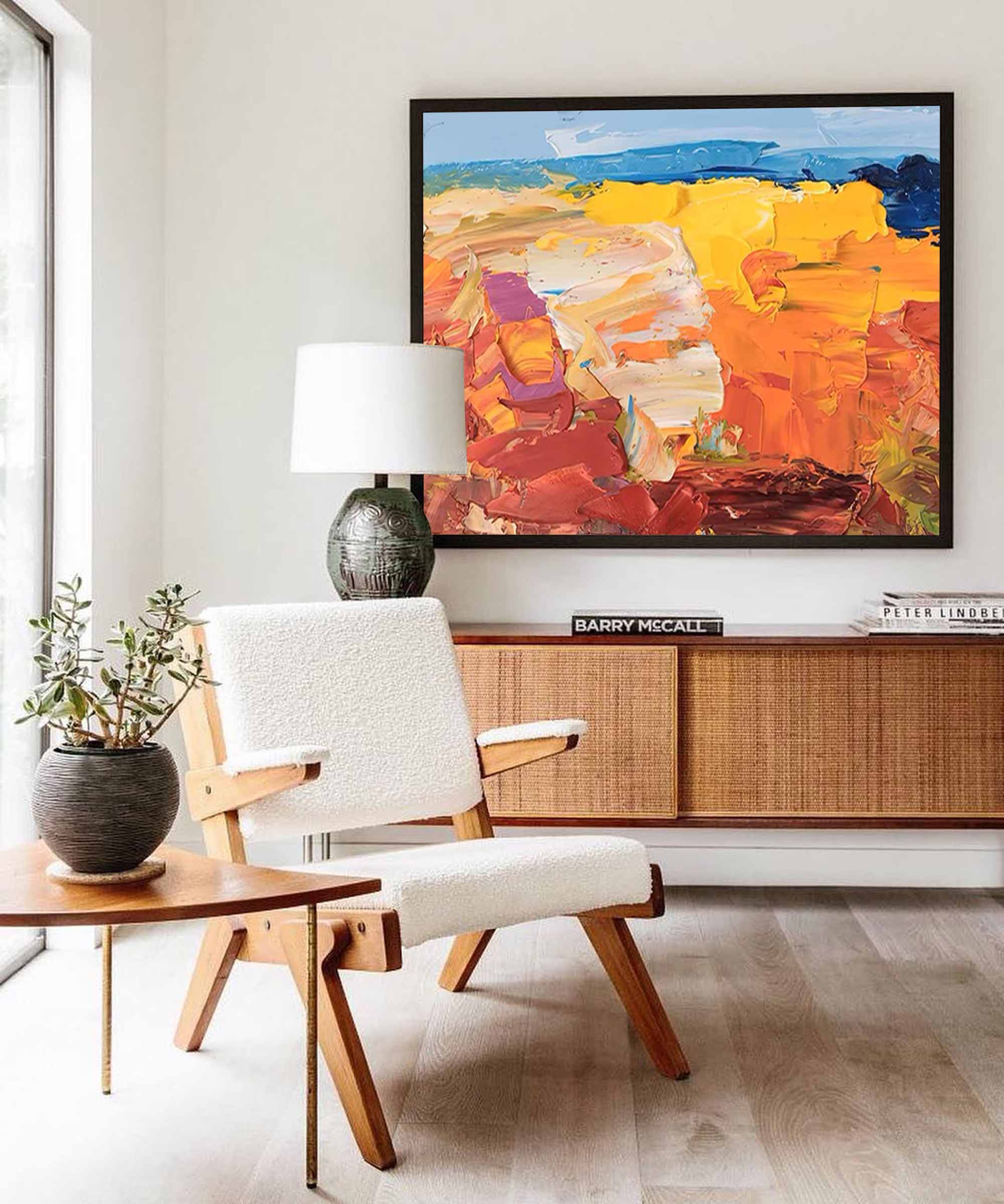 Thick Textured Canyon Abstract Canvas Wall Art
